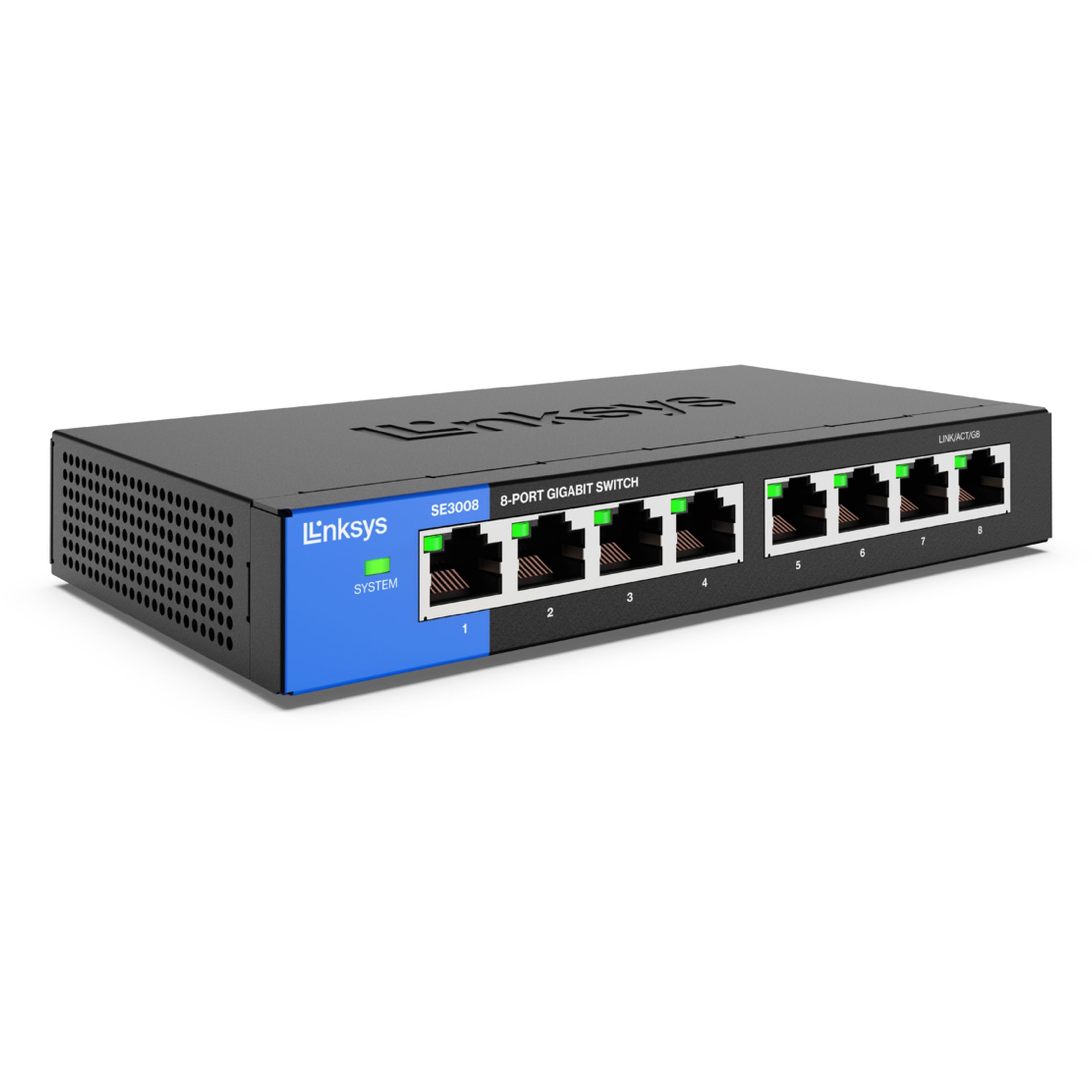 Linksys SE3008 8-Port Gigabit Ethernet Switch, High-Speed Network Connectivity