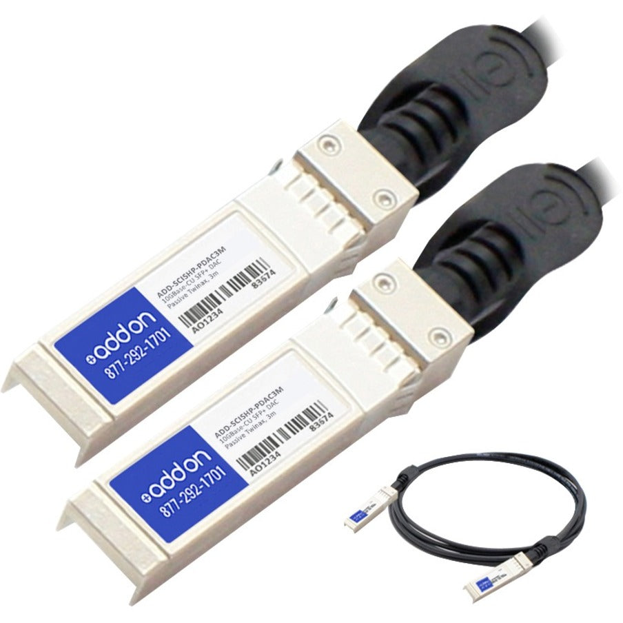 AddOn ADD-SCISHP-PDAC3M 3M Cisco to HP Procurve Dual-OEM Passive Twinax DAC Cable, 10GBASE-CU SFP+ Compatible