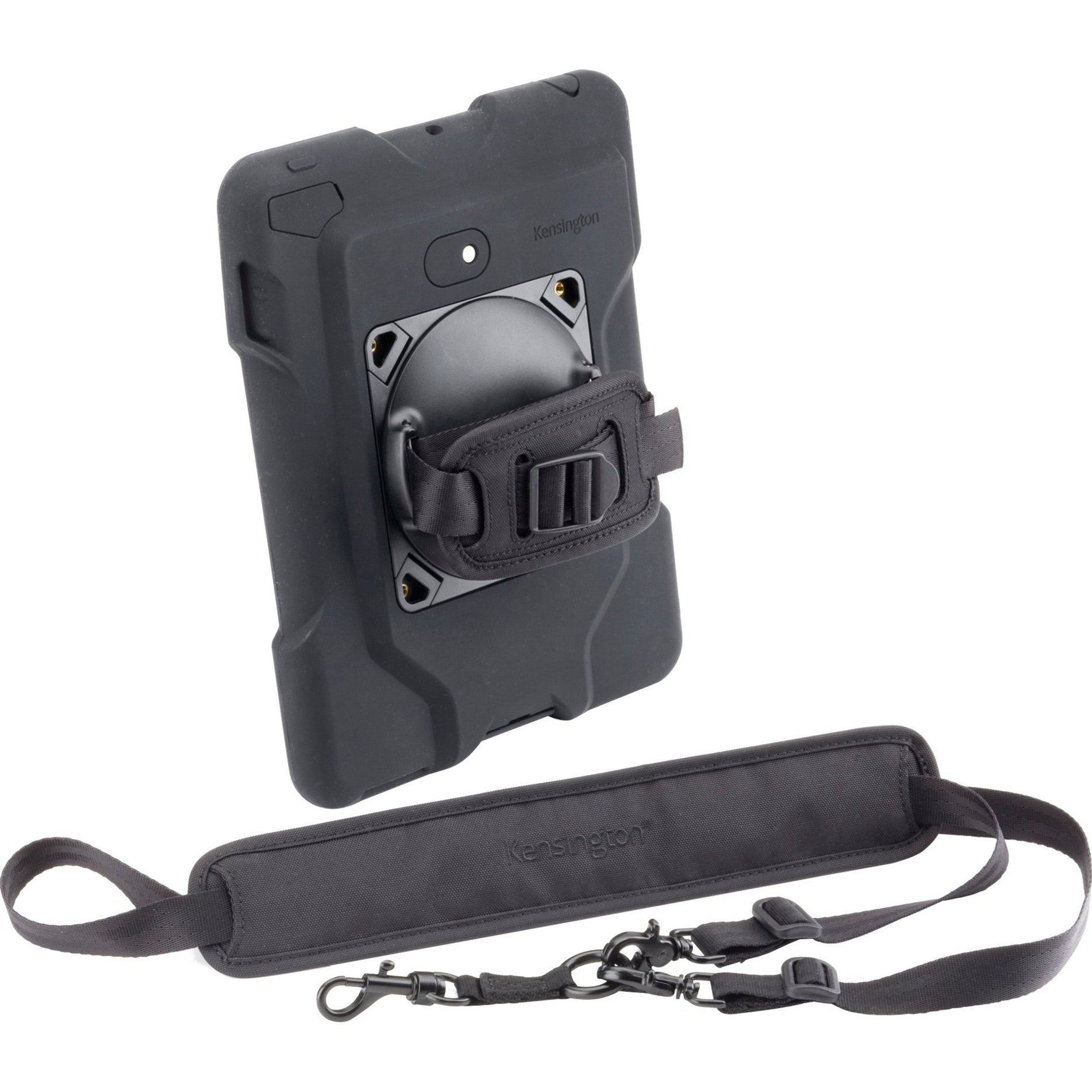 Kensington K67832WW SecureBack Rotating Hand-Strap Carrying Case for Apple iPad Tablet, Black