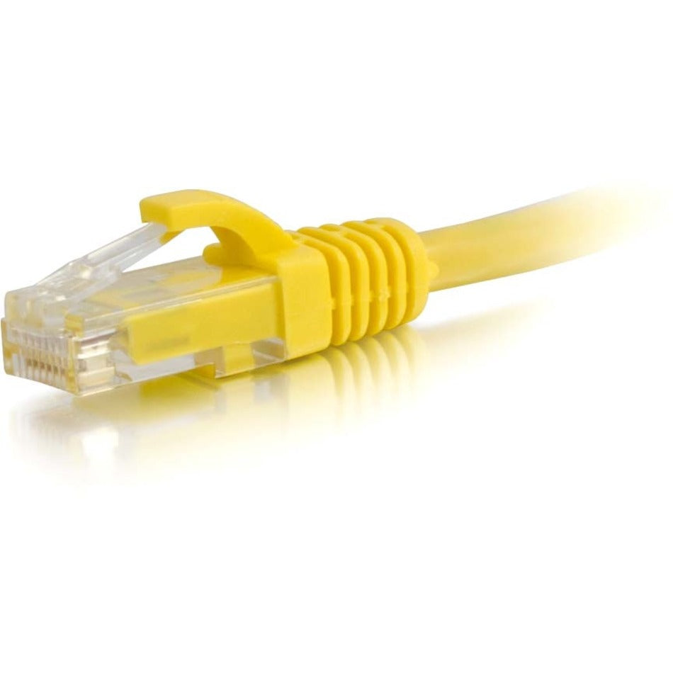 C2G 00936 6in Cat5e Snagless Unshielded (UTP) Network Patch Cable - Yellow, Molded, Stranded, Booted, Copper, Gold Plated Connectors