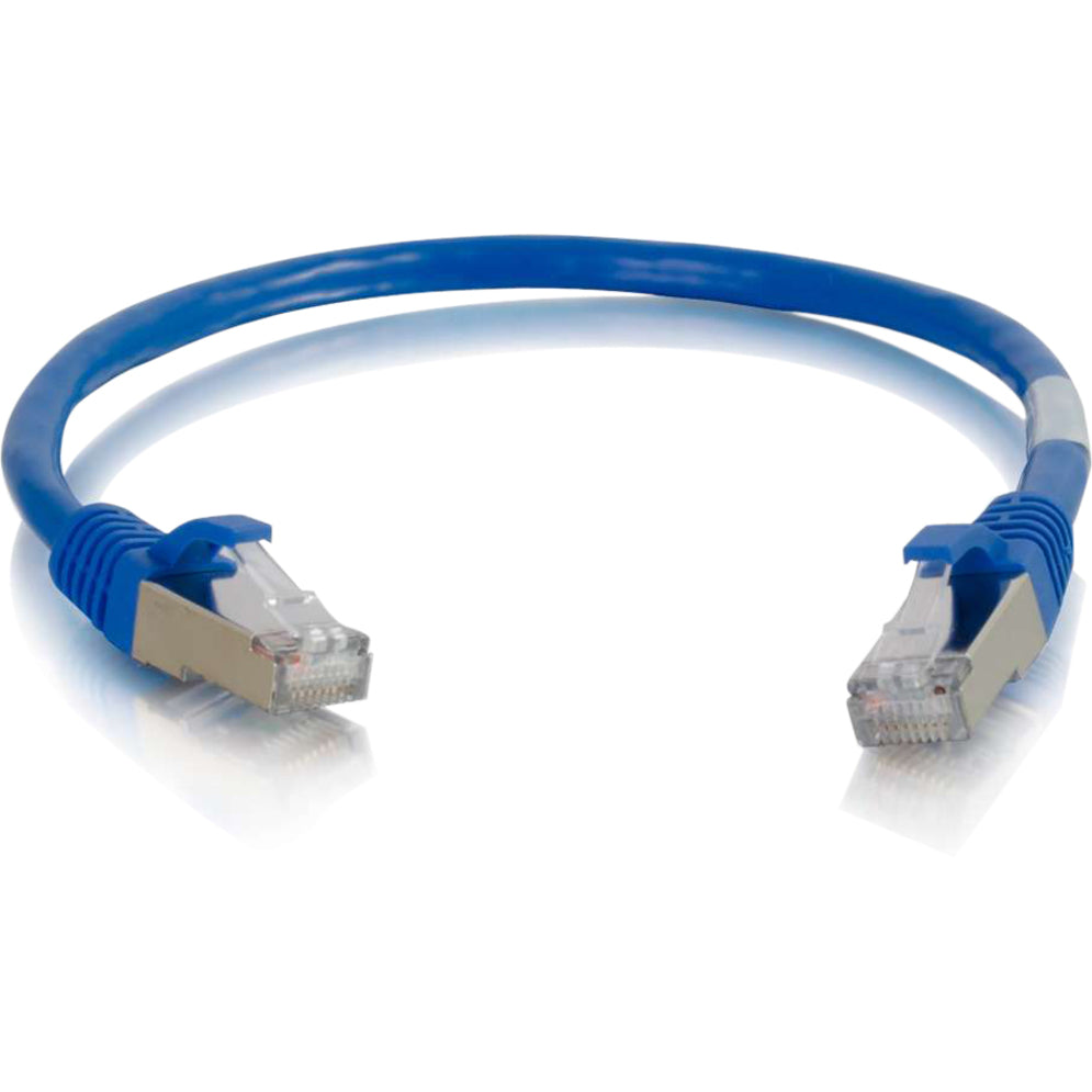 C2G 00973 6in Cat6a Snagless Shielded (STP) Network Patch Cable, Blue
