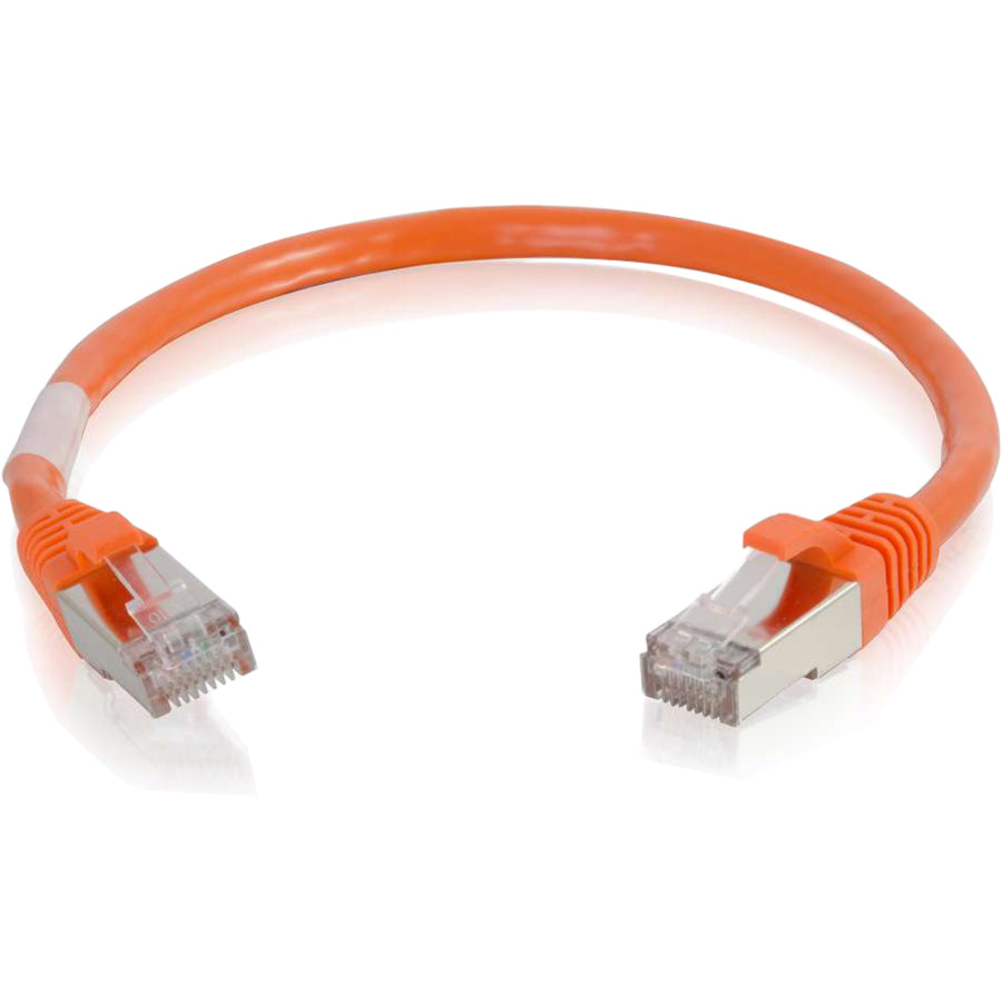 C2G 00985 6in Cat6 Snagless Shielded (STP) Network Patch Cable - Orange, Molded, Stranded, Copper, Gold Plated Connectors