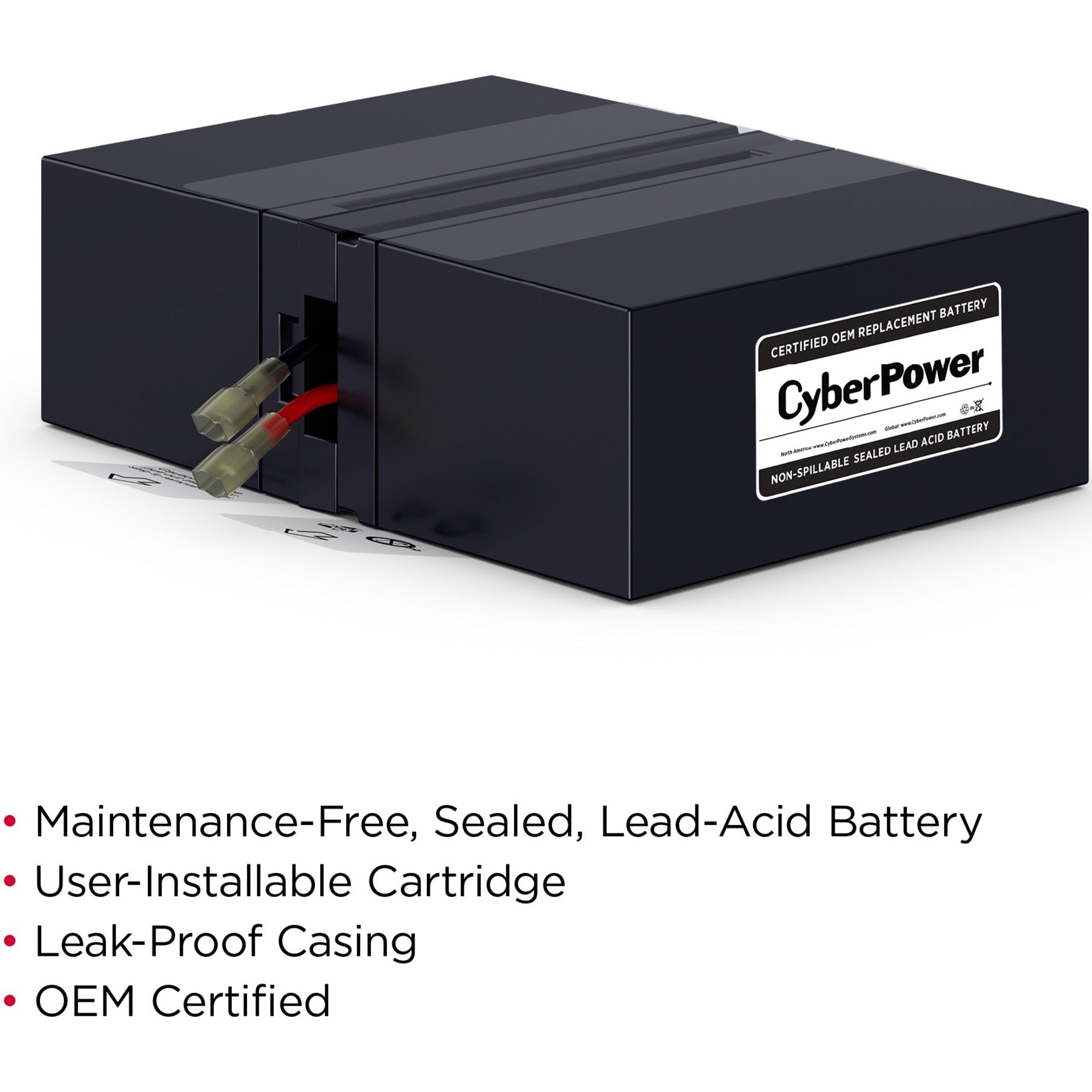 CyberPower RB1280X2B UPS Replacement Battery Cartridge 12V 8AH, 18 Month Warranty, Lead Acid, User Replaceable