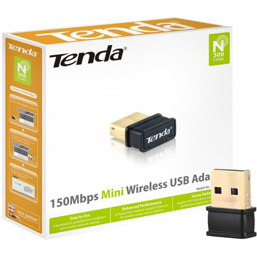 Tenda W311MI Wireless N150 Nano USB Adapter, Ultimate Mini 150Mbps Wi-Fi for Desktop Computer/Notebook