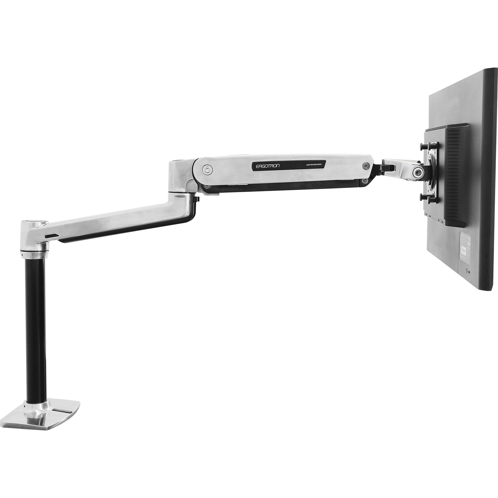 Ergotron 45-360-026 LX Sit-Stand Desk Mount LCD Arm Polished, Adjustable Height, Foldable, Cable Management