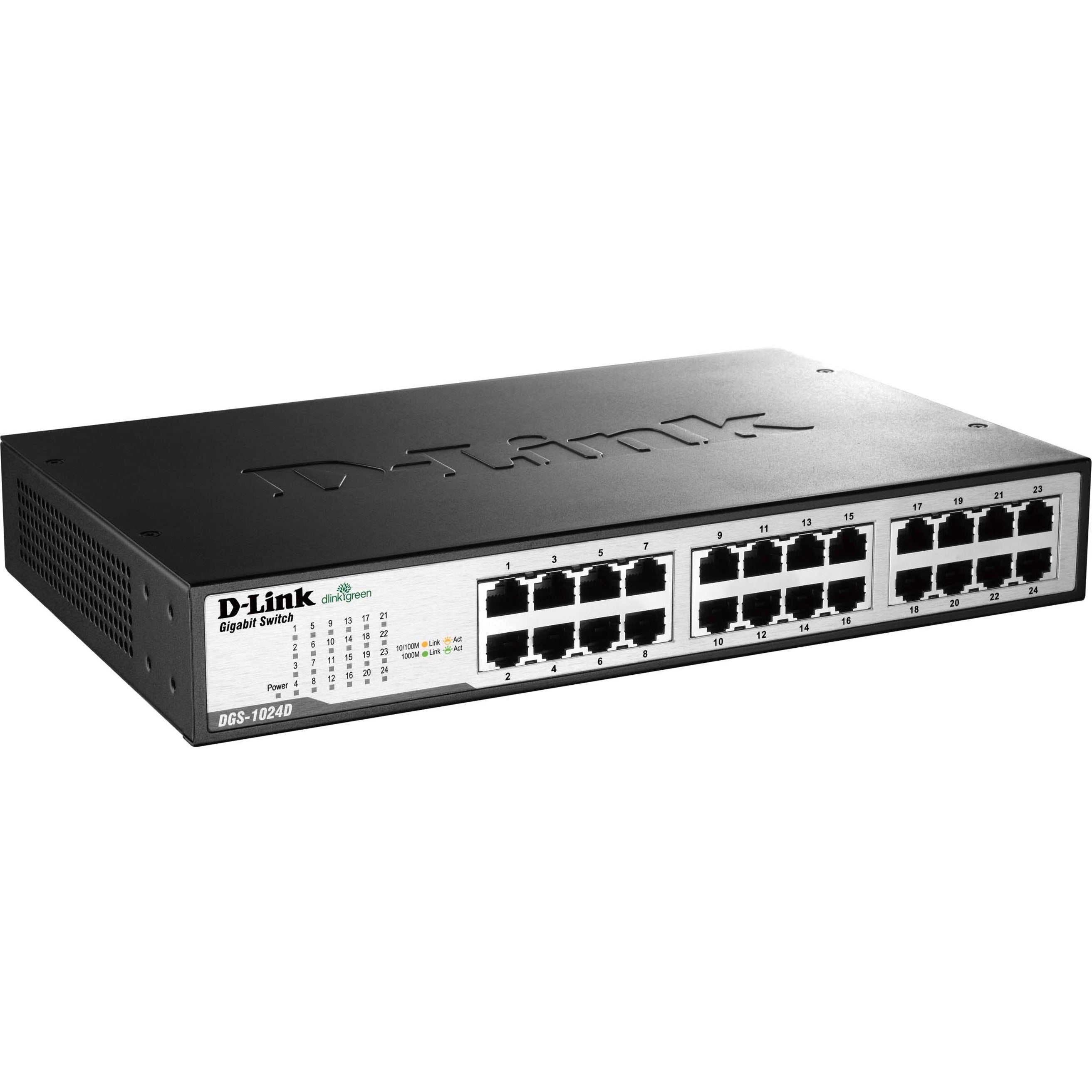 D-Link DGS-1024D Ethernet Switch, 24 Port 10/100/1000Mbps Unmanaged Layer 2 Switch