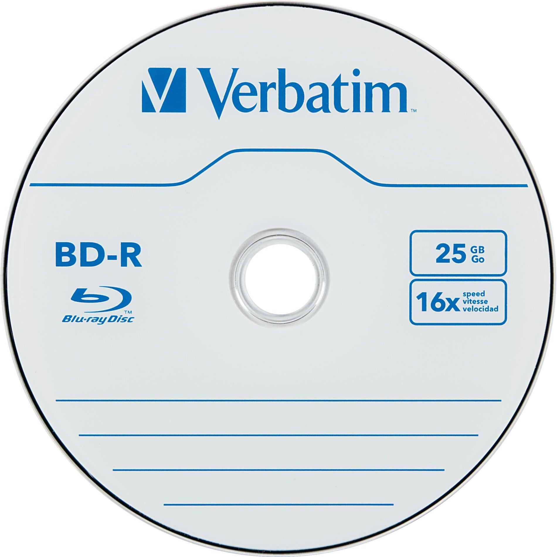 Verbatim 98397 BD-R 25GB 16X with Branded Surface - 50pk Spindle, Blu-ray Recordable Media