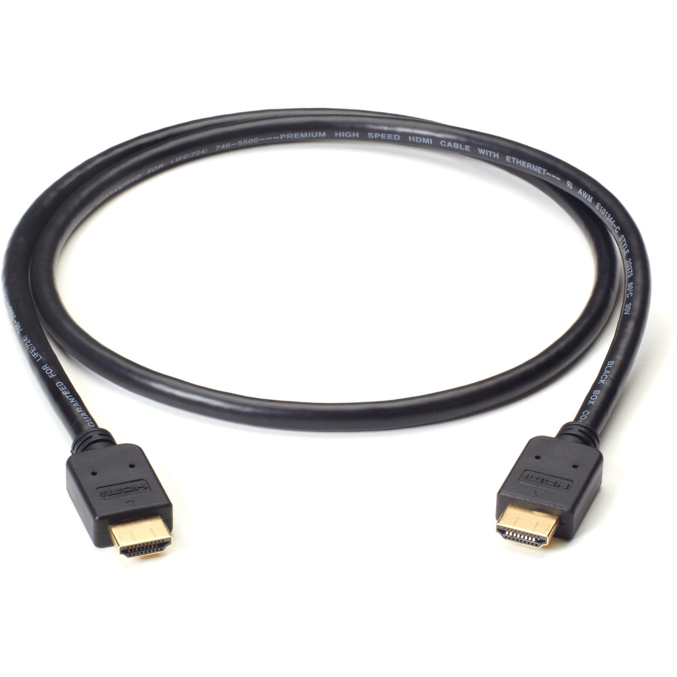 Black Box High-Speed HDMI Cable with Ethernet, Premium Male/Male