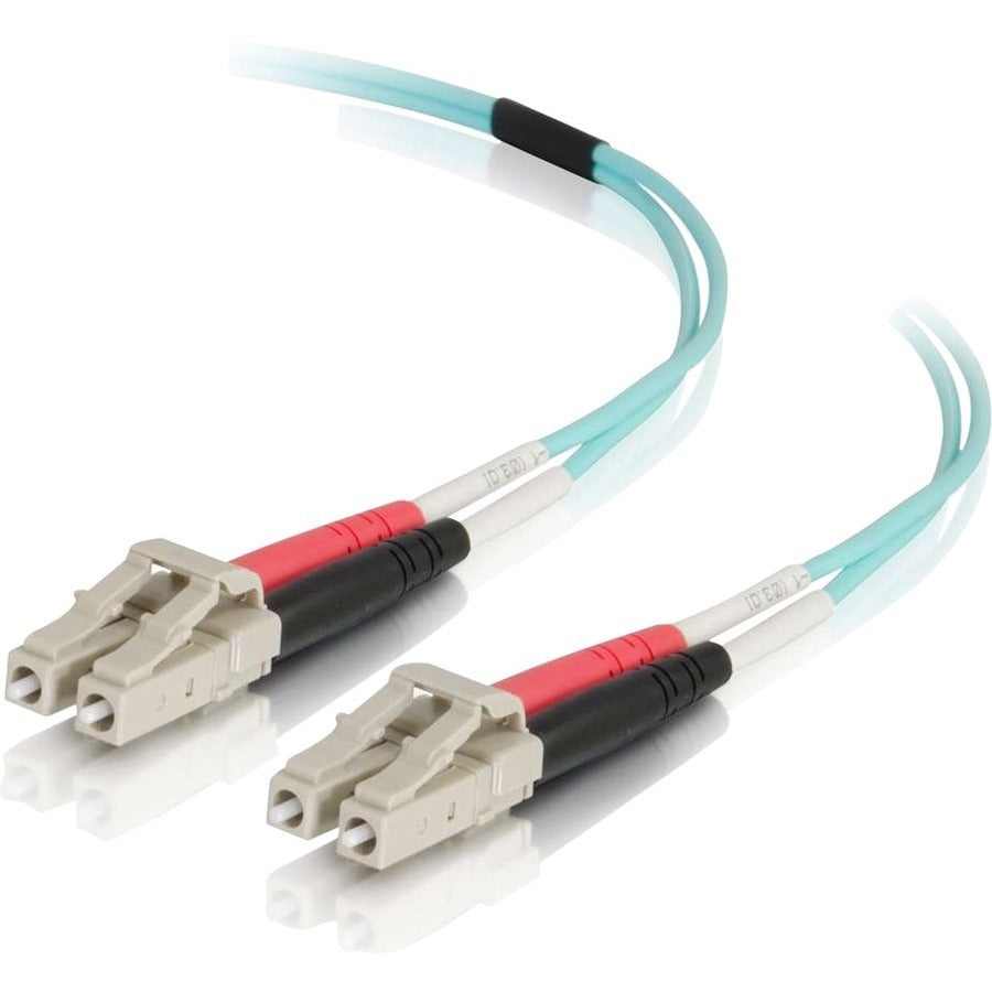 C2G 01002 6m LC-LC 50/125 OM4 Duplex Multimode PVC Fiber Optic Cable 40/100Gb Data Transfer Rate Aqua