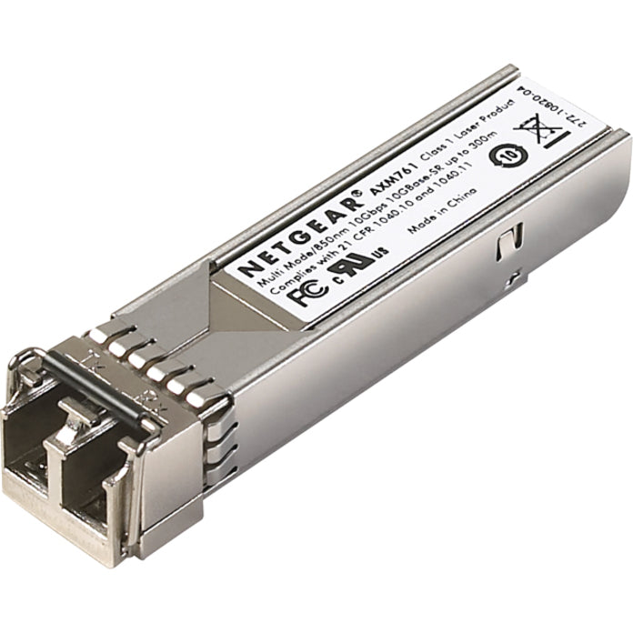 Netgear AXM761P10-10000S ProSafe 10GBASE-SR SFP+ LC GBIC, 10 Gigabit Ethernet, Multi-mode Fiber Optic