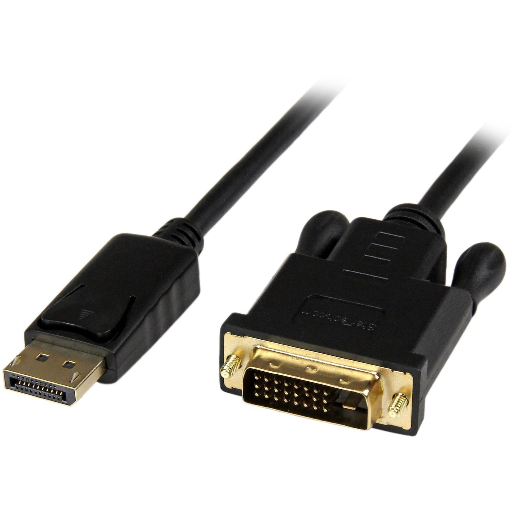 StarTech.com DP2DVIMM3BS DisplayPort/DVI-D Video Cable, 3 ft, Latching Connector, Flexible, Screw Lock