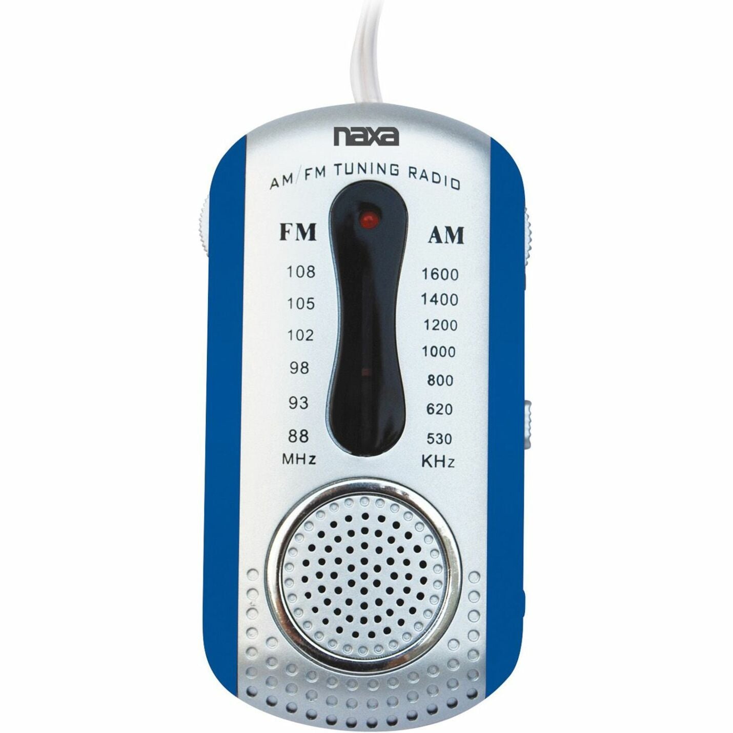Naxa NR721BL AM/FM Mini Pocket Radio with Built-In Speaker, Portable Blue Radio Tuner