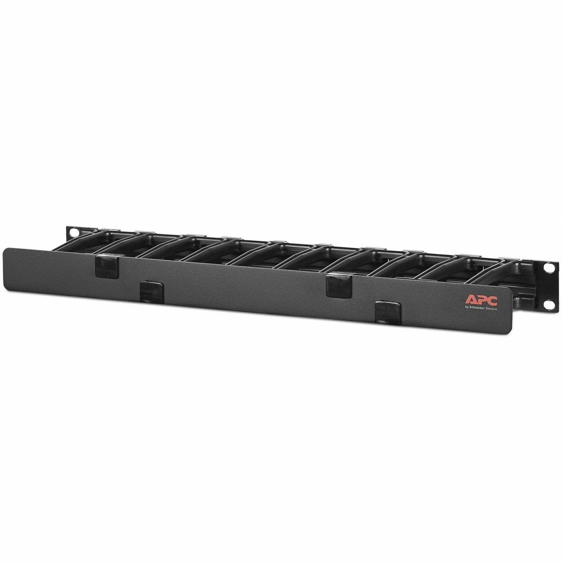 APC AR8602A Horizontal Cable Manager 1U x 4" Deep, Single-Sided with Cover