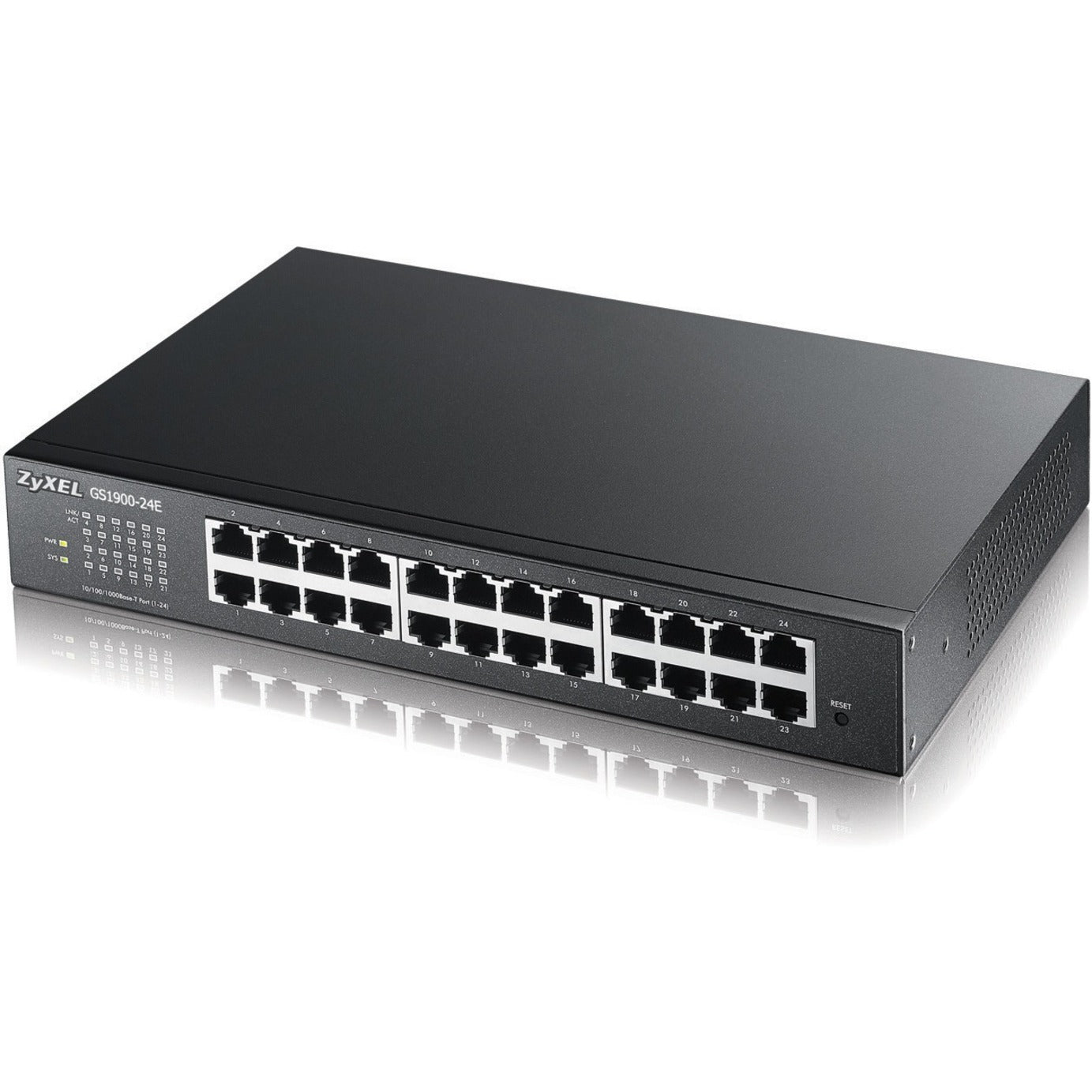 ZYXEL GS1900-24E 24-Port GbE Smart Managed Switch, Gigabit Ethernet Network, VLAN, QoS, SNMP, RMON, Syslog