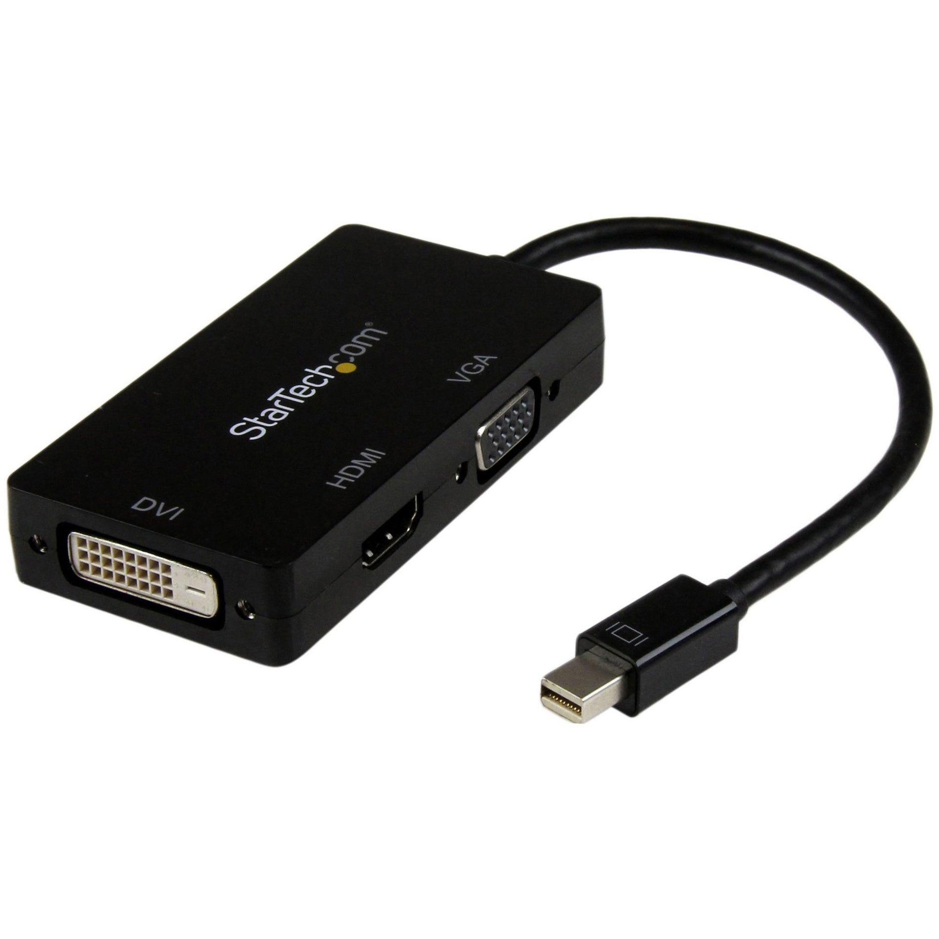StarTech.com MDP2VGDVHD Mini DisplayPort to VGA DVI HDMI Adapter, 3-in-1 mDP Converter