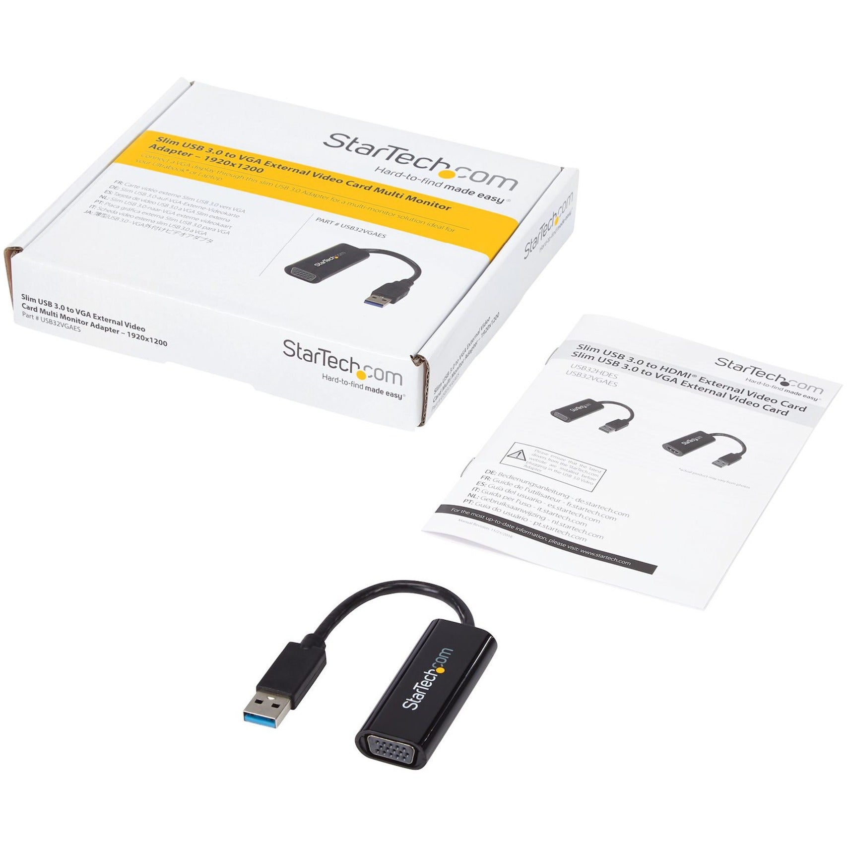 StarTech.com USB32VGAES Slim USB 3.0 Video Adapter, External Multi Monitor Adapter
