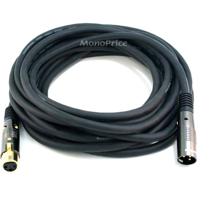 Monoprice 4754 Premier XLR Audio Cable, 25 ft, Copper Conductor, Gold Plated Connectors, Shielded