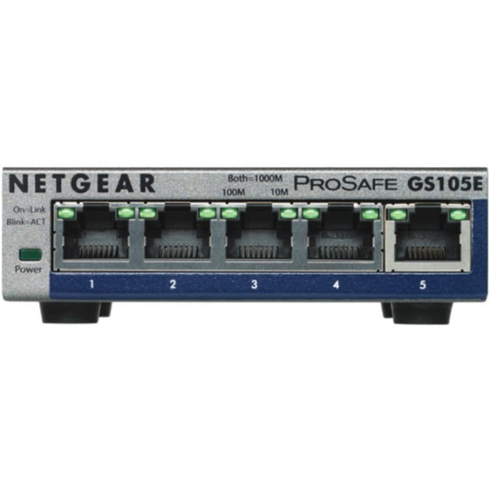 Netgear GS105E-200NAS ProSafe Plus Switch, 5-Port Gigabit Ethernet, Wall-Mountable