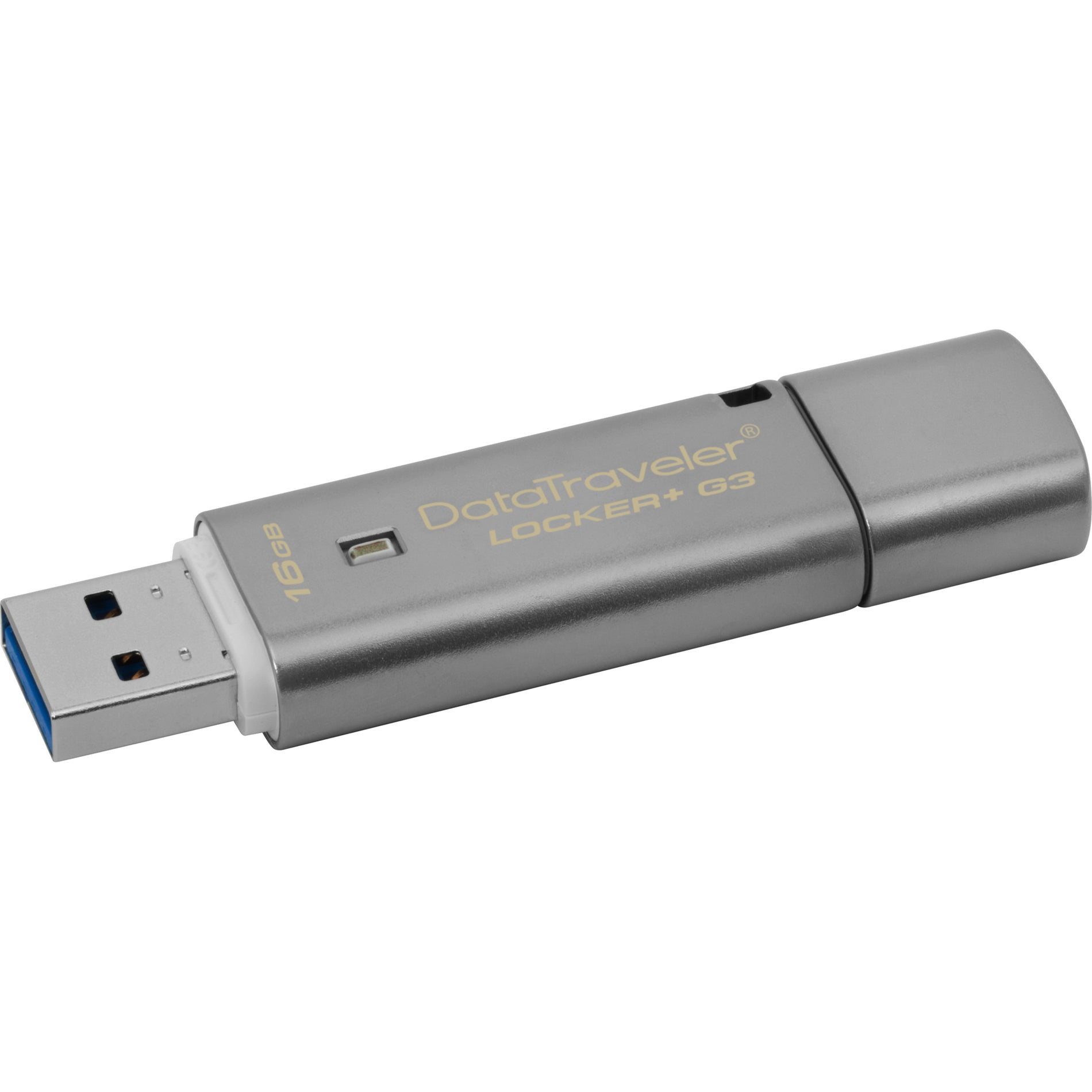 Kingston DTLPG3/16GB DataTraveler Locker+ G3 USB 3.0 Flash Drive, 16GB, Password Protection, Silver