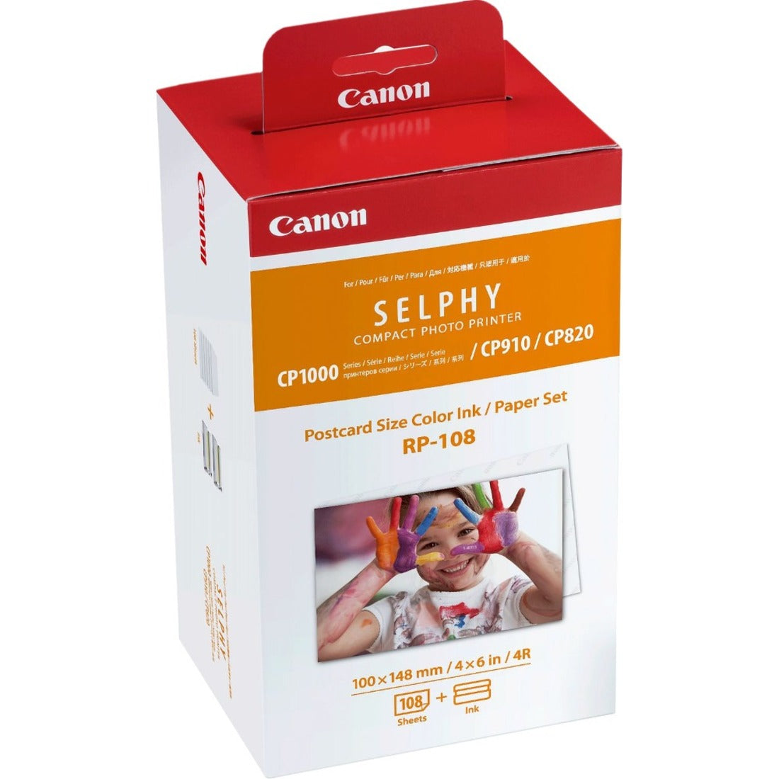 Canon RP-108 CP820/CP1000/CP910 HIGH-CAPACITY COLOR INK/PAPER (8568B001), RP-108 Ink/Paper Set Postcard Size - 108 Prints