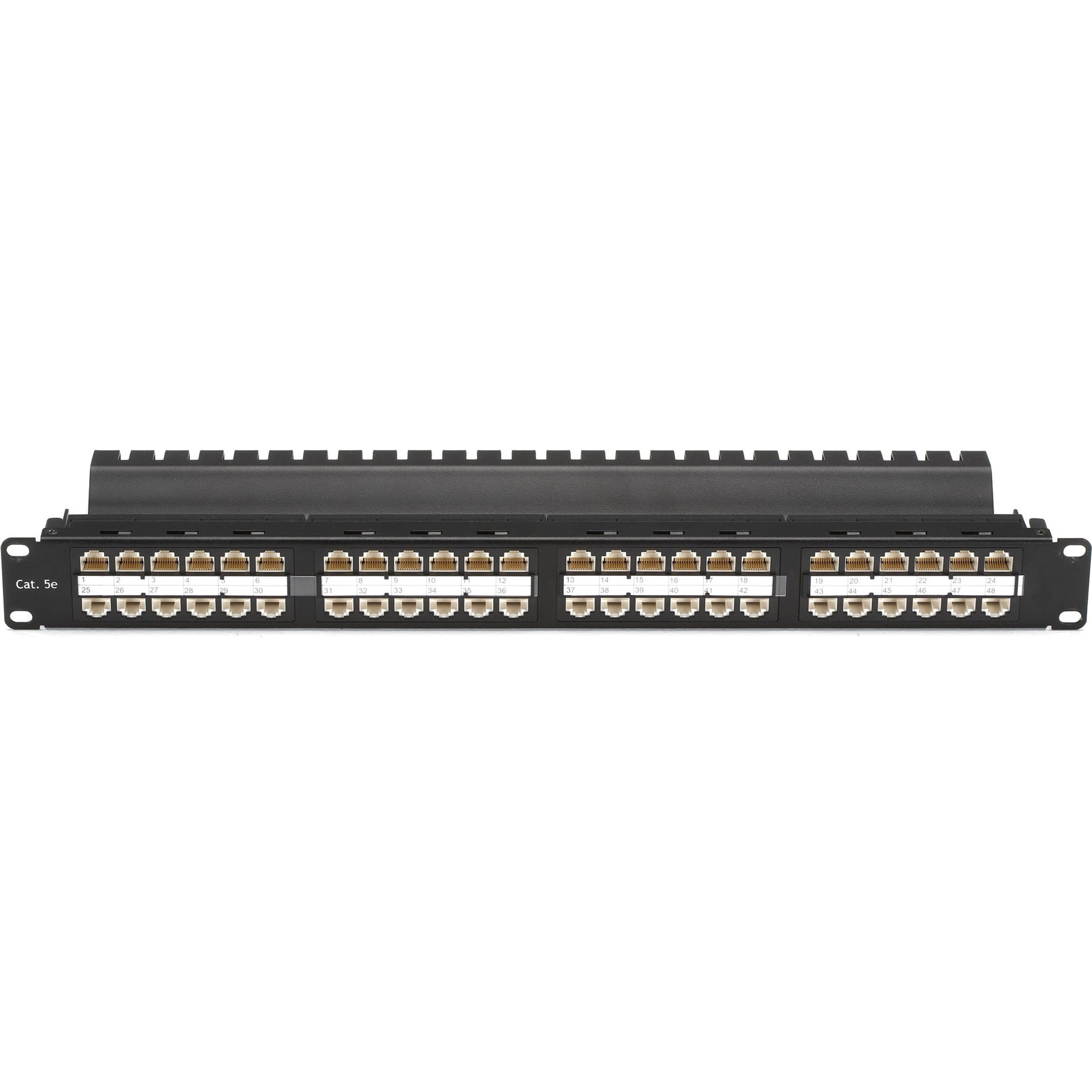 Black Box JPM810A-HD CAT5e Feed-Through Patch Panel - 1U, Unshielded, 48-Port, TAA Compliant