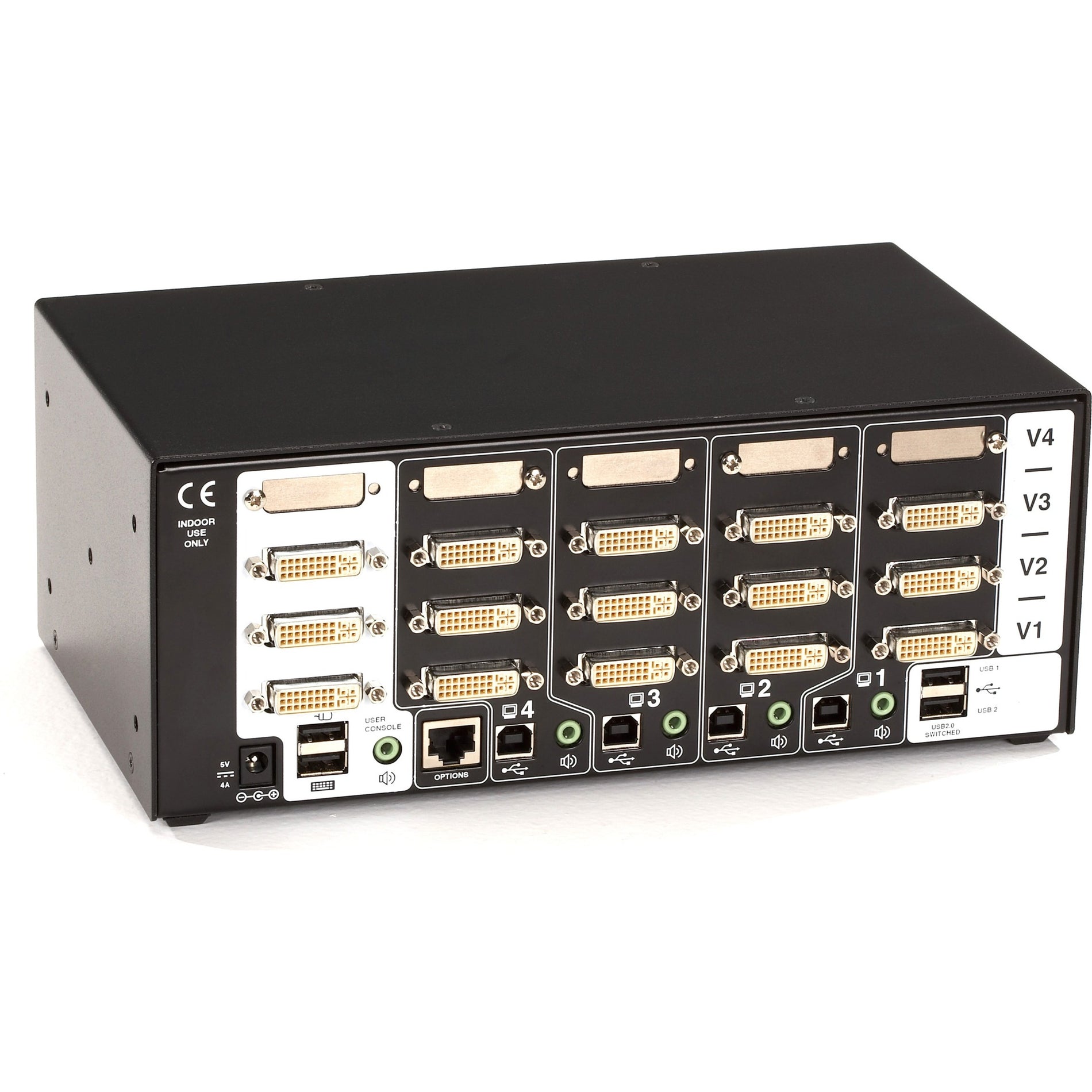 Black Box KV2304A ServSwitch Wizard Dual-Link DVI Tri-Head with USB True Emulation, 4 Computers Supported, 2 Year Warranty