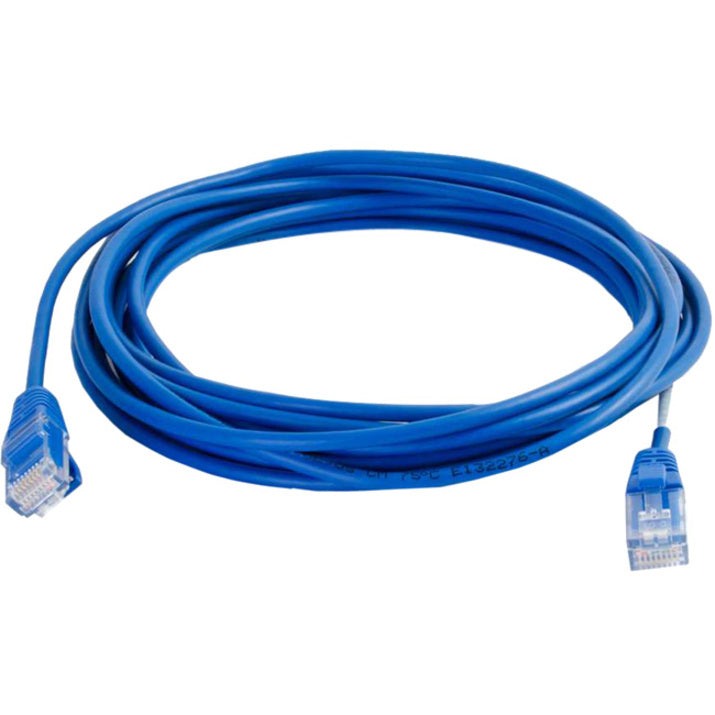 C2G 10ft Cat5e Snagless Unshielded (UTP) Slim Network Patch Cable - Blue (01029)