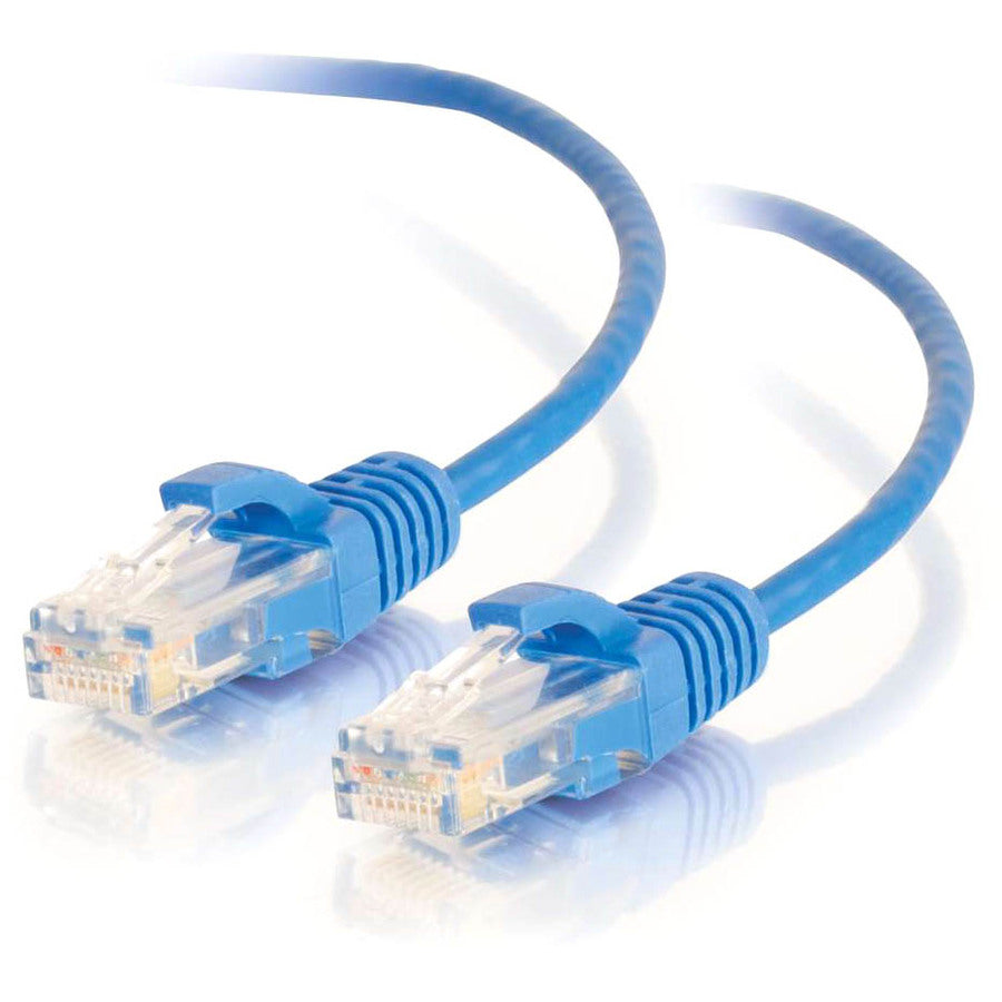 C2G 01071 6in Cat6 Slim Snagless Unshielded (UTP) Ethernet Cable, Blue, Lifetime Warranty