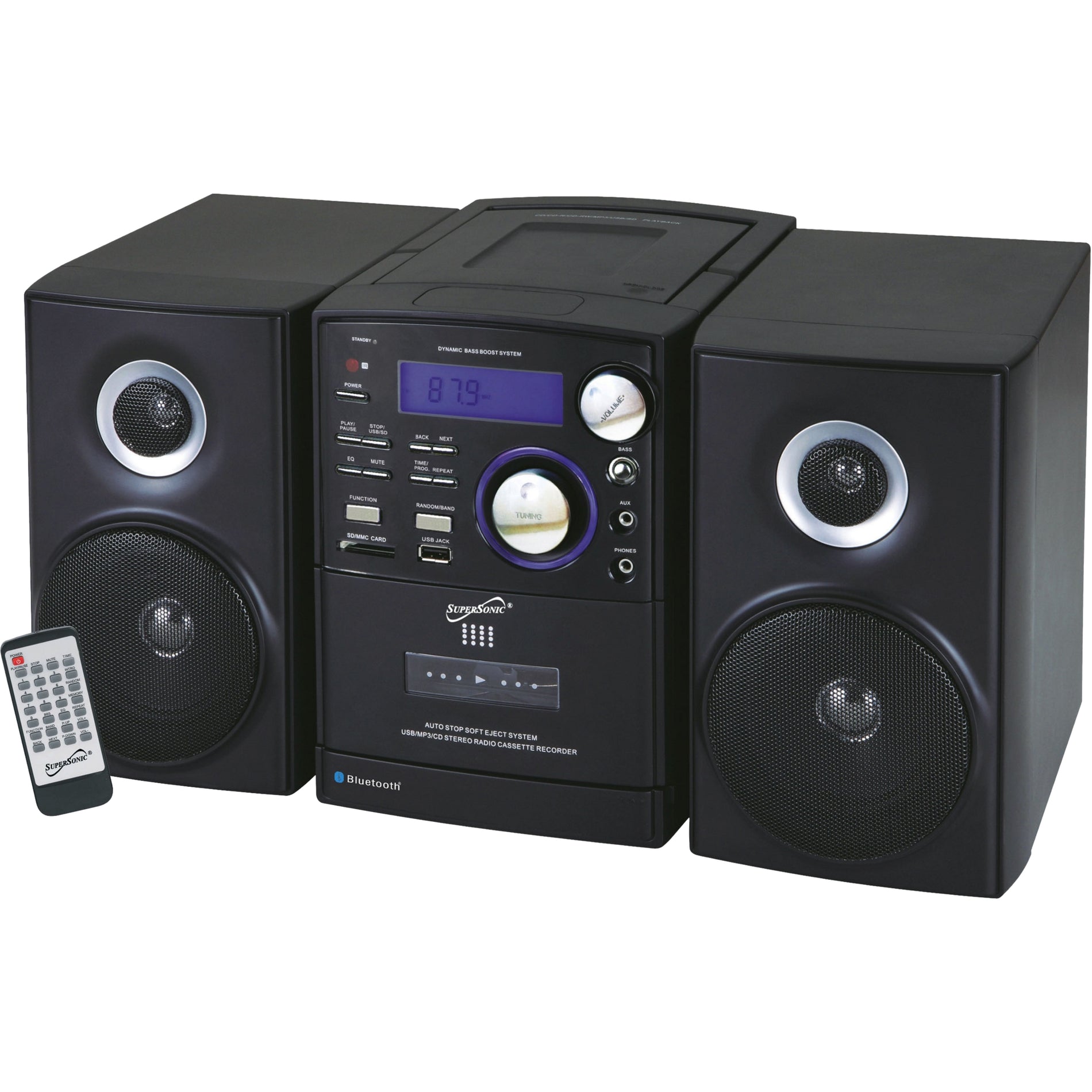 Supersonic SC-807 Micro Hi-Fi System iPod Supported, CD-DA, MP3, Bluetooth, Telescopic Antenna