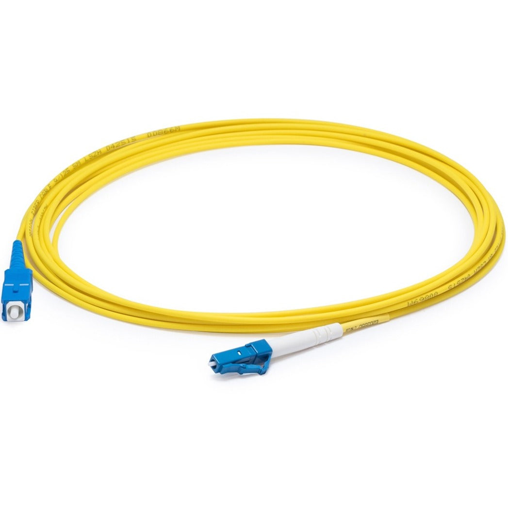 AddOn ADD-SC-LC-10MS9SMF 10m SMF 9/125 Simplex SC/LC OS1 Yellow OFNR (Riser Rated) Patch Cable, Molded, Single-mode Fiber Optic