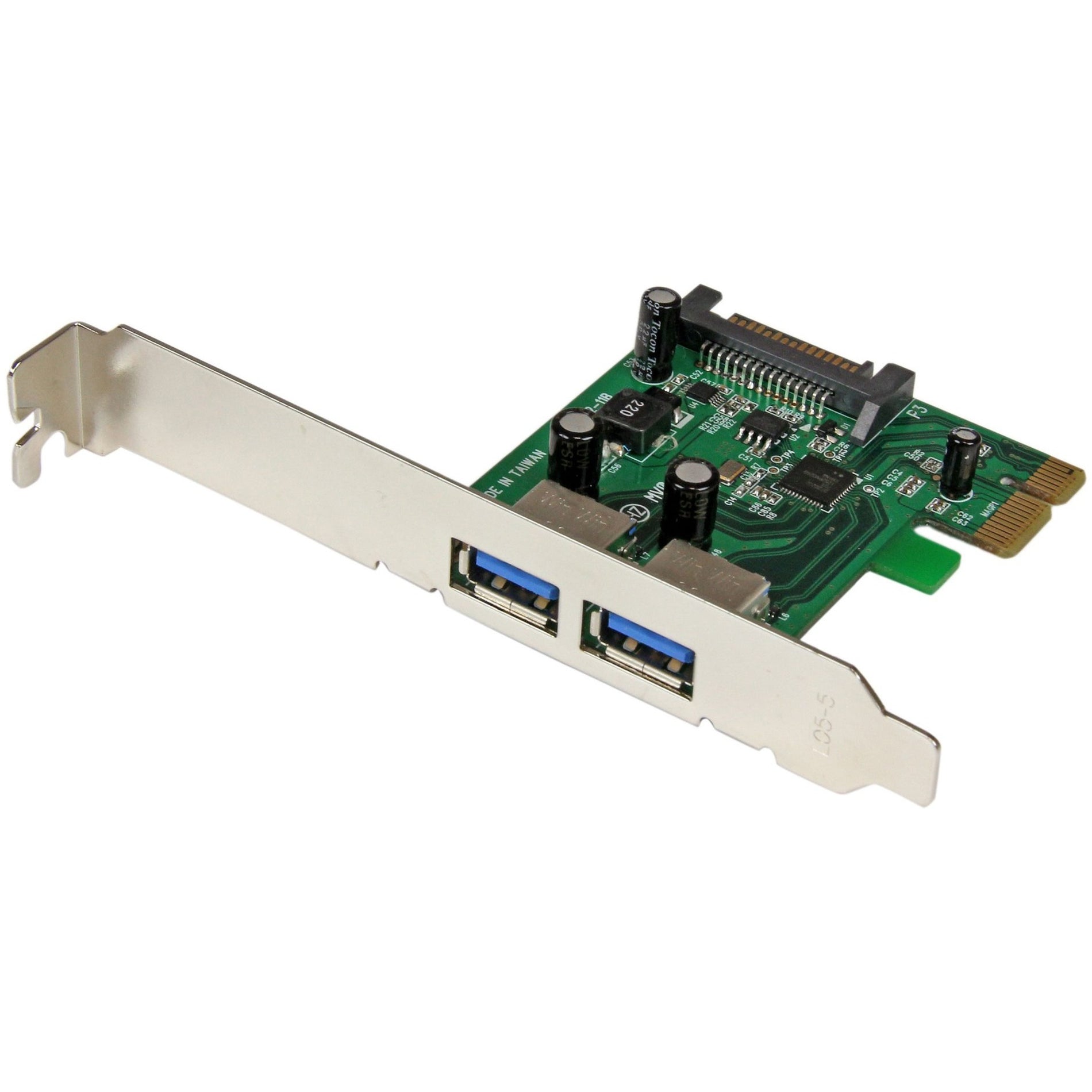 StarTech.com PEXUSB3S24 2 Port PCI Express (PCIe) SuperSpeed USB 3.0 Card Adapter with UASP - SATA Power, High-Speed Data Transfer and Power for Your PC