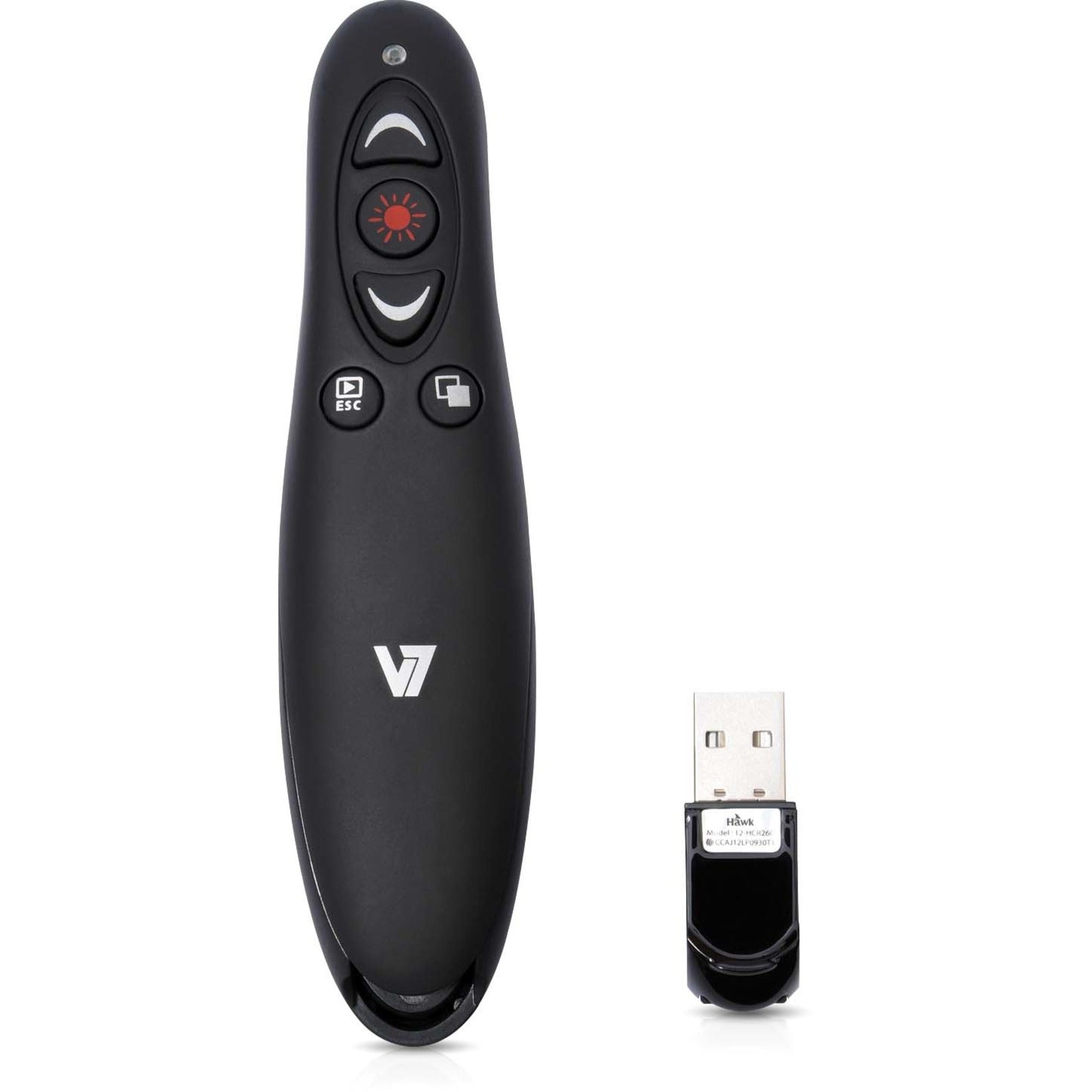 V7 WP1000-24G-19NB Professional Wireless Presenter with Laser Pointer and microSD Card Reader, 2-Year Warranty, Ergonomic Design