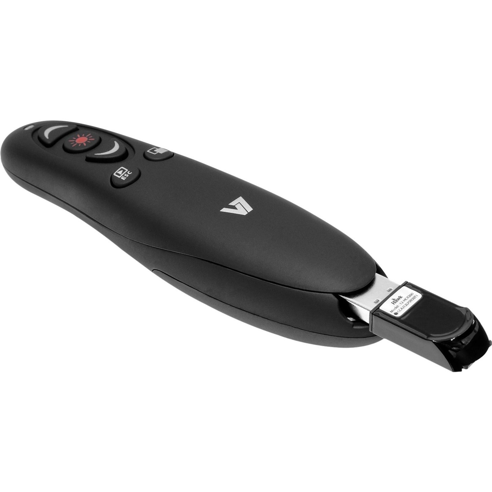 V7 WP1000-24G-19NB Professional Wireless Presenter with Laser Pointer and microSD Card Reader, 2-Year Warranty, Ergonomic Design