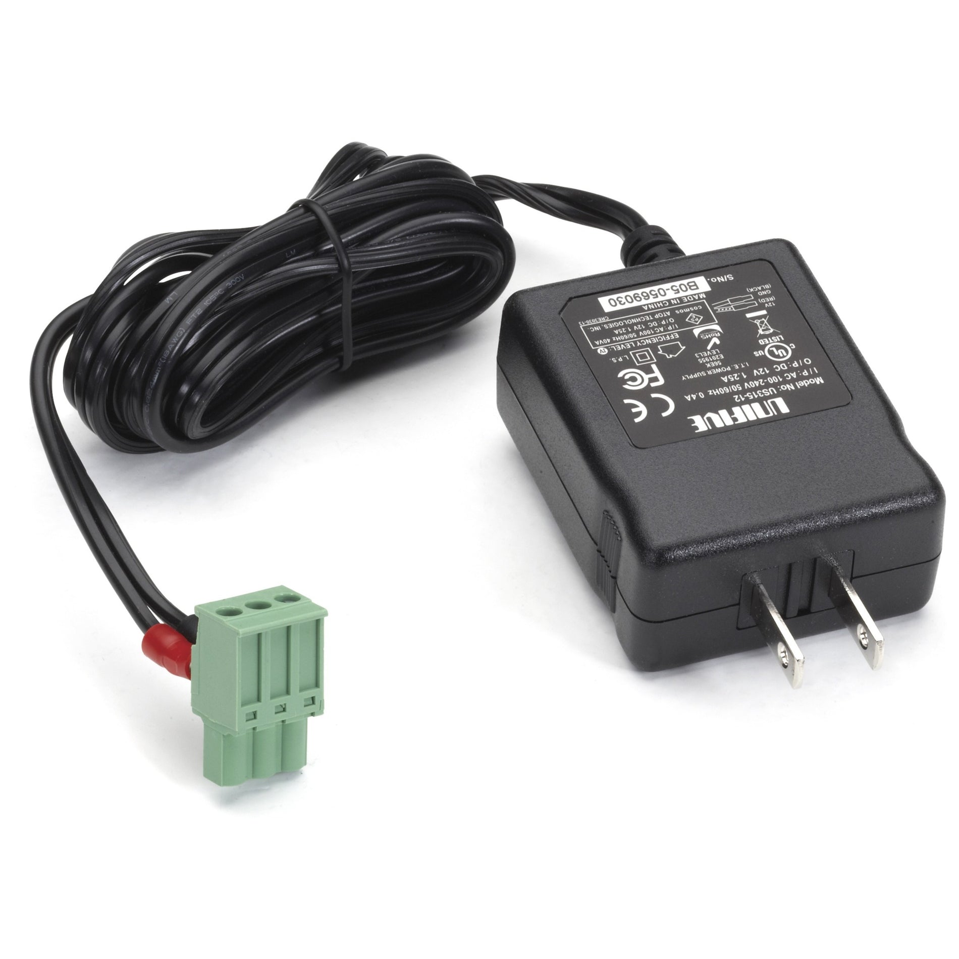 Black Box PS012 AC Adapter, 100-240-VAC to 12-VDC Power Supply