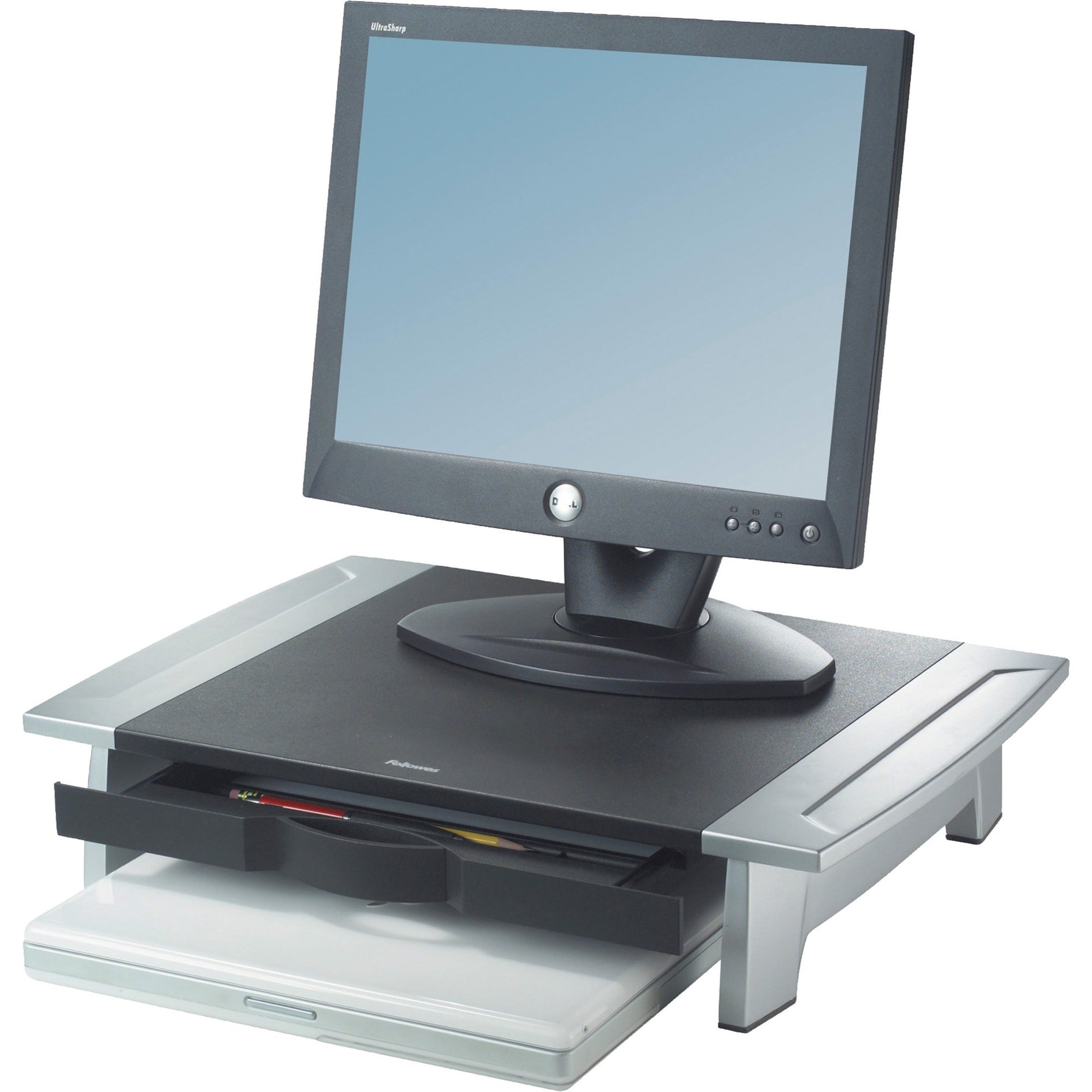 Fellowes 8031101 Office Suites Monitor Riser, Ergonomic Stand for Comfortable Viewing and Space Saving