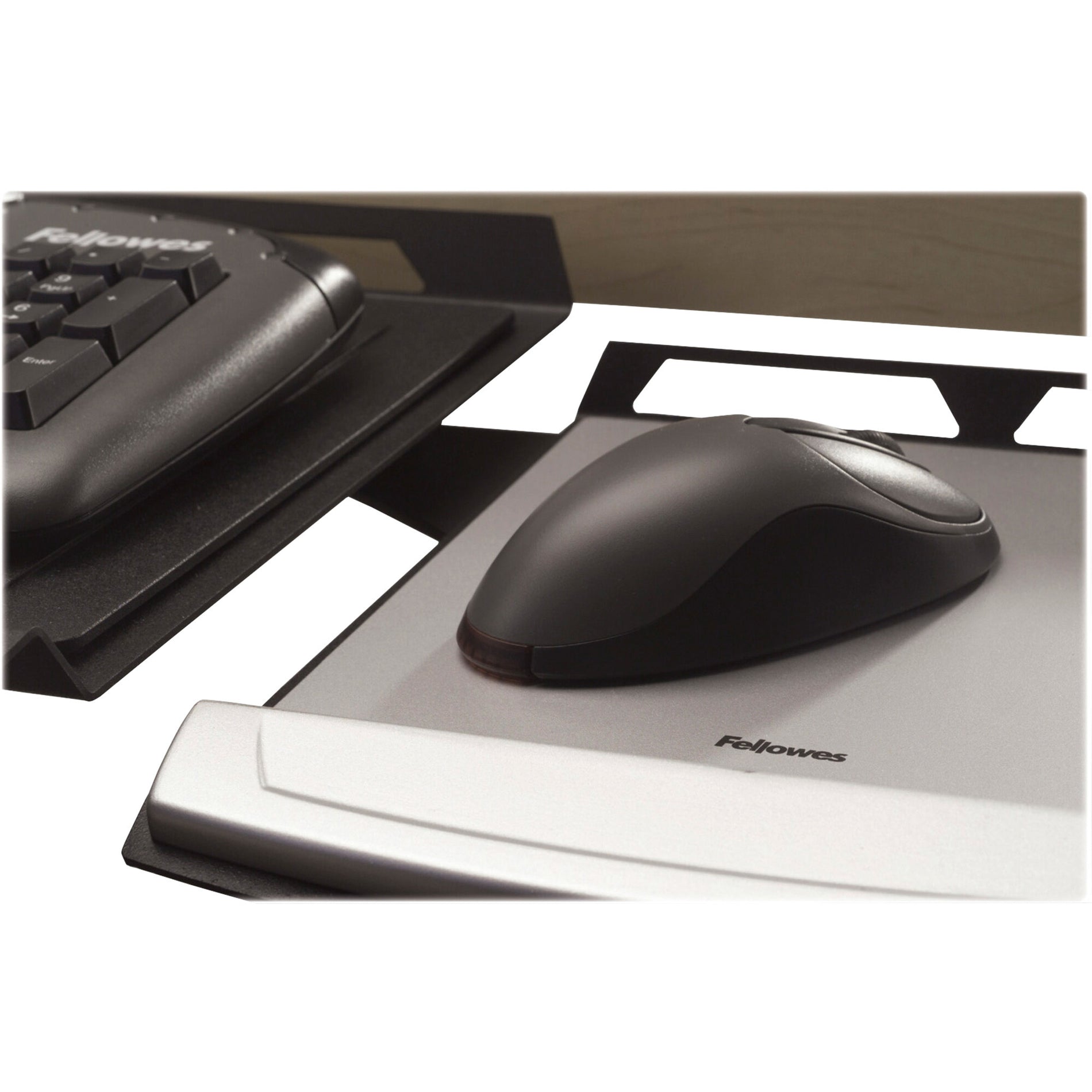 Fellowes 8031301 Office Suites Keyboard Tray, Adjustable and Space-Saving with Gel Wrist Support