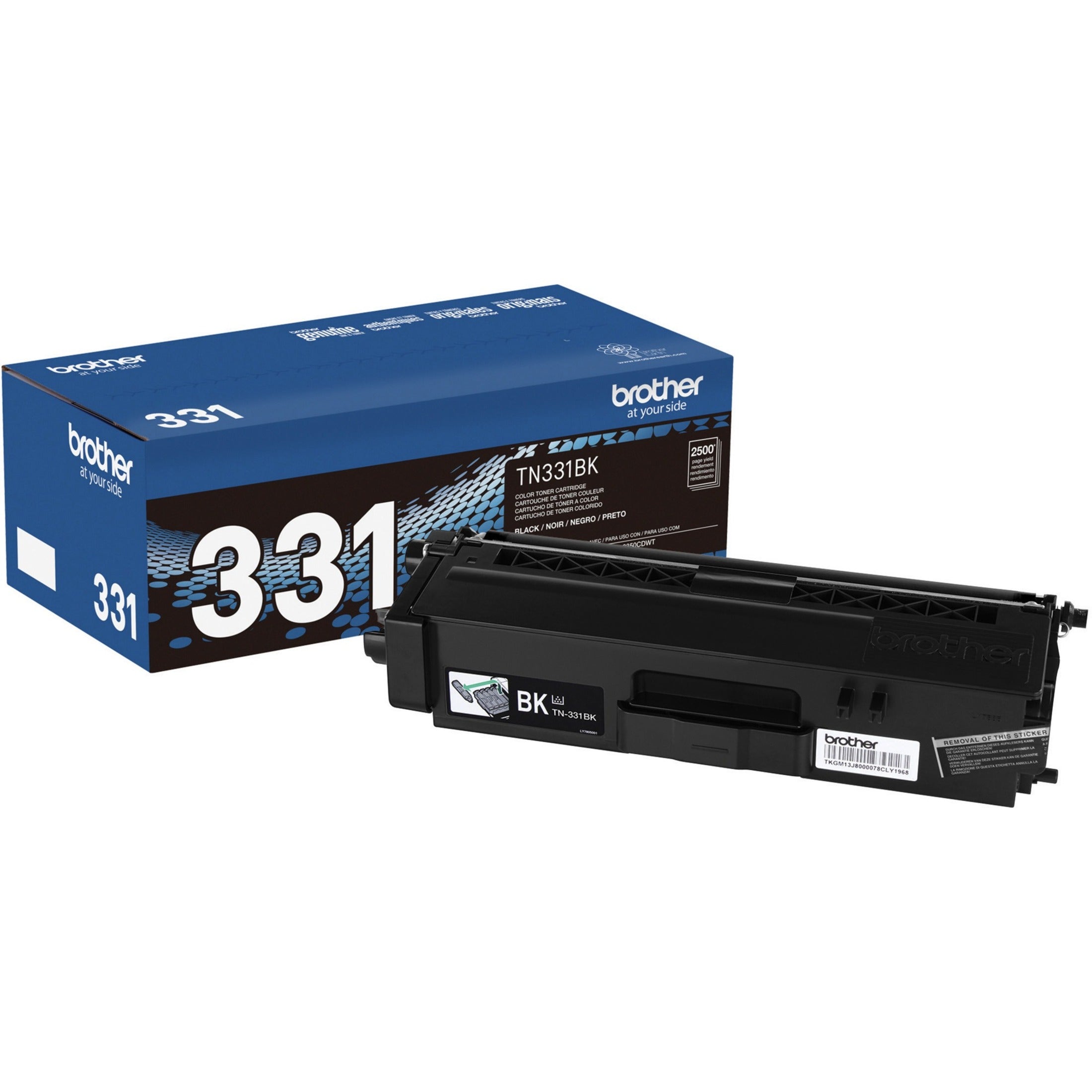 Brother TN331BK Toner Cartridge, 2500 Pages Yield, Black