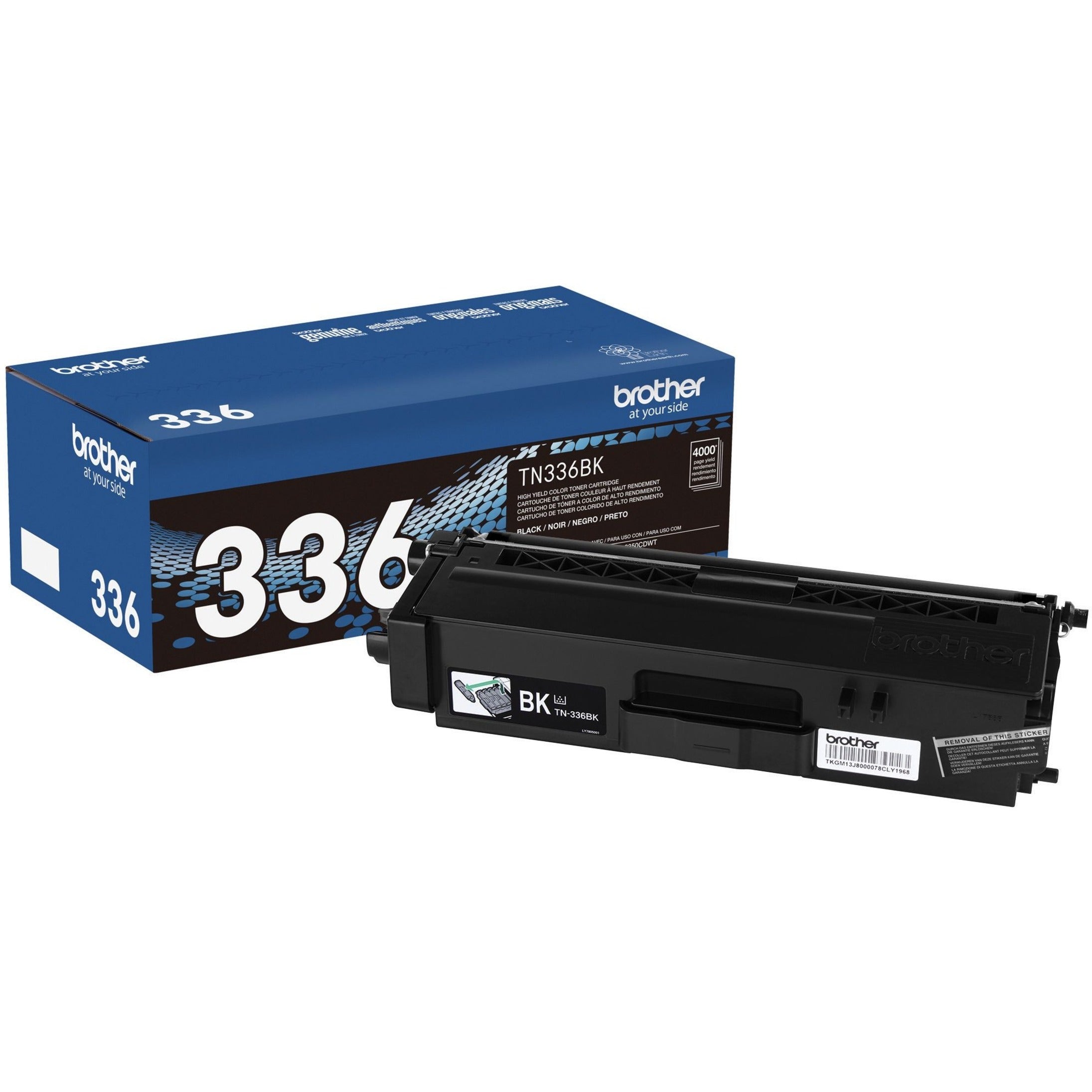 Brother TN336BK High Yield Toner Cartridge, Black, 4000 Pages