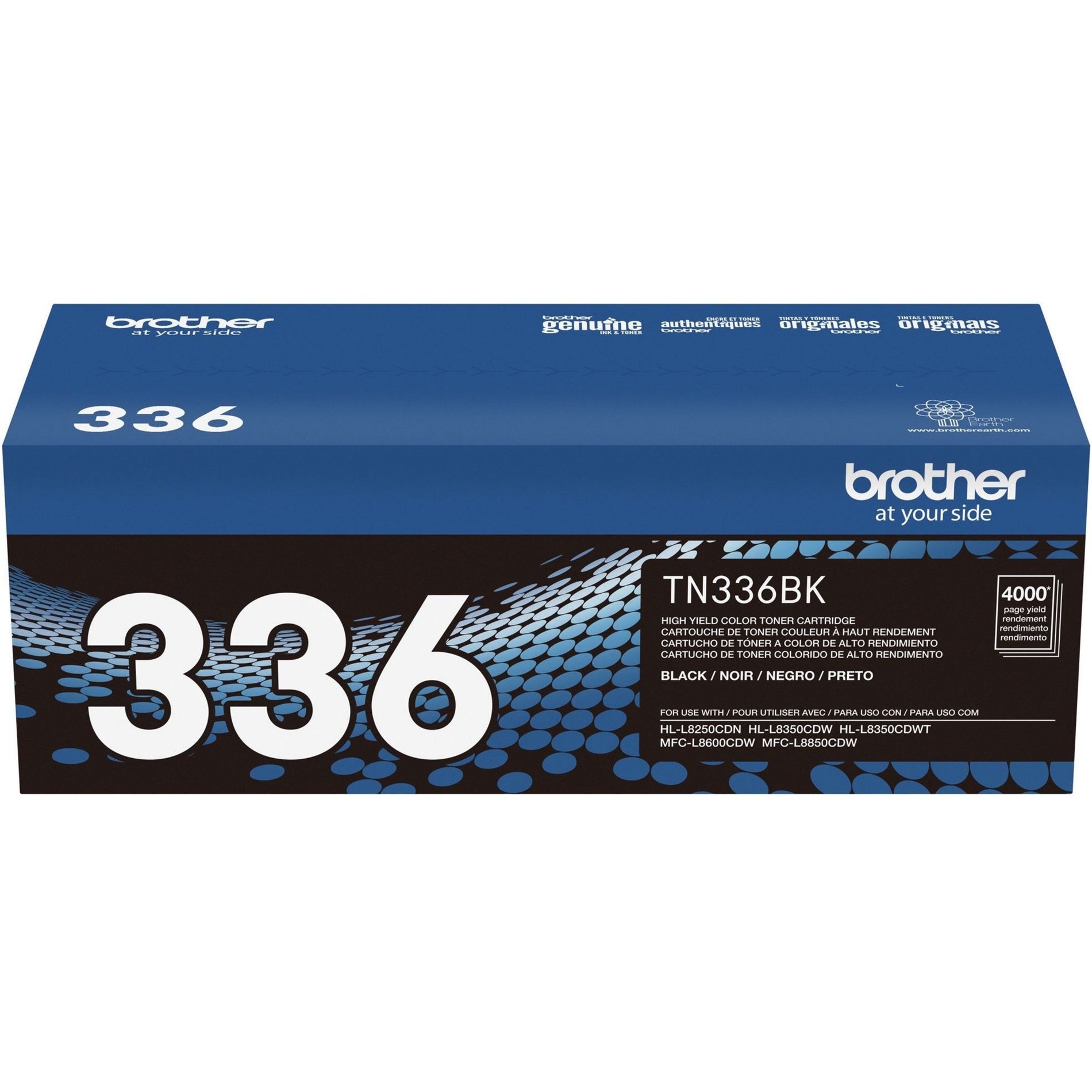 Brother TN336BK High Yield Toner Cartridge, Black, 4000 Pages