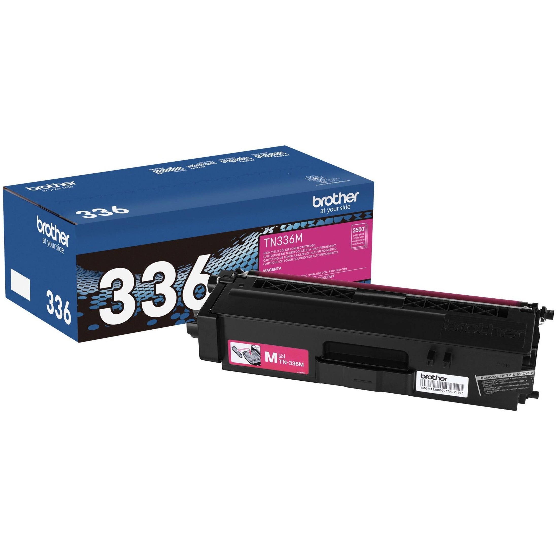 Brother TN336M High Yield Magenta Toner Cartridge, Prints up to 3500 Pages