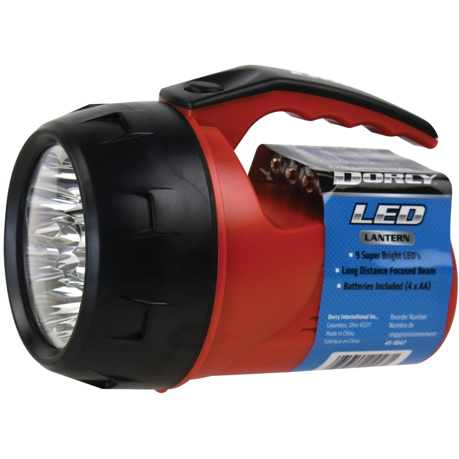 Dorcy 411047 4AA 9 LED Lantern, Compact Handle, Super Bright, 12 Hour Battery Life