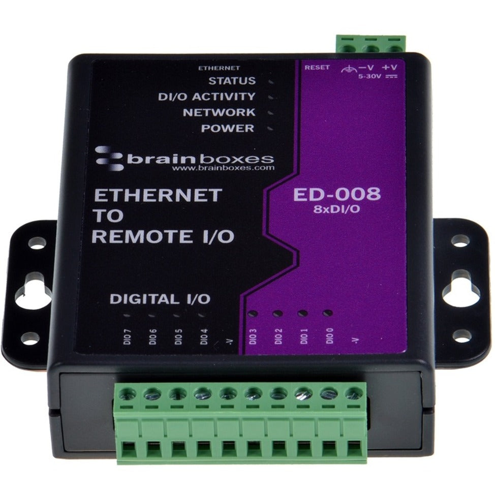 Brainboxes ED-008 Ethernet to 8 Digital IO Lines, Lifetime Warranty, Modbus TCP/DCON ASCII, 8 Digital Inputs/Outputs