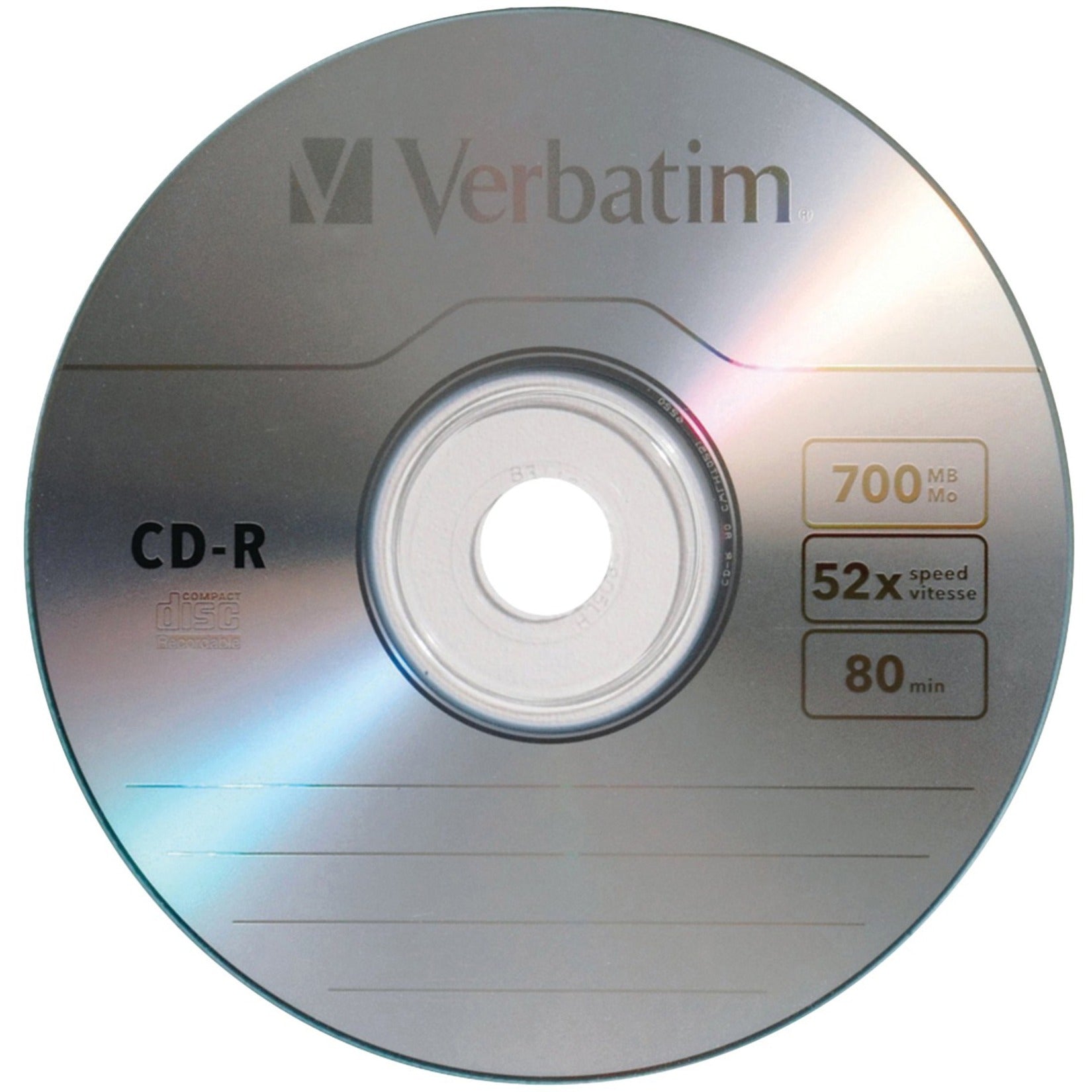 Verbatim 97955 CD-R 700MB 52X with Branded Surface - 10pk Bulk Box