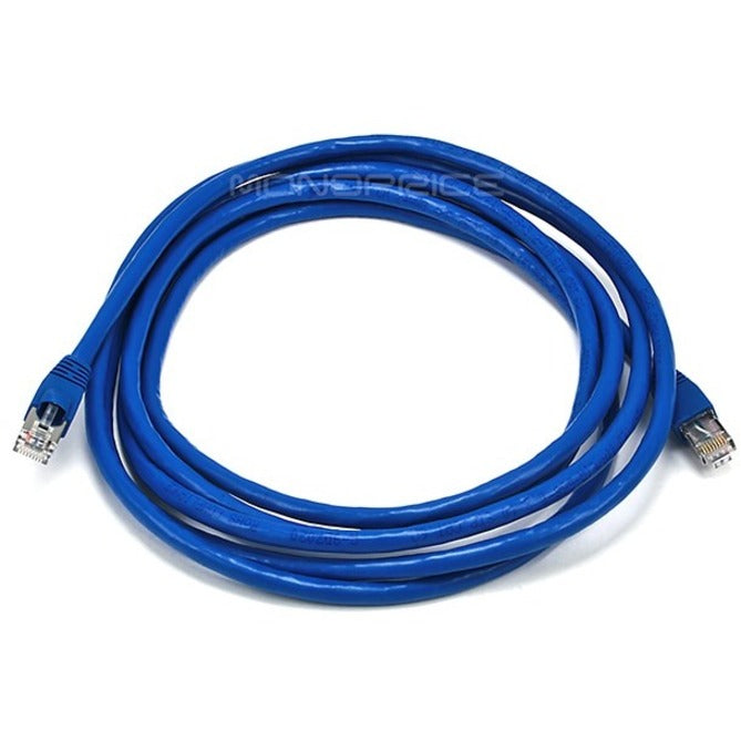 Monoprice 5902 10FT 24AWG Cat6A 500MHz STP Ethernet Bare Copper Network Cable, Blue