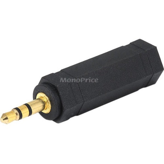 Monoprice 7135 3.5mm Stereo Plug to 6.35mm (1/4 Inch) Stereo Jack Adaptor - Gold Plated Audio Adapter