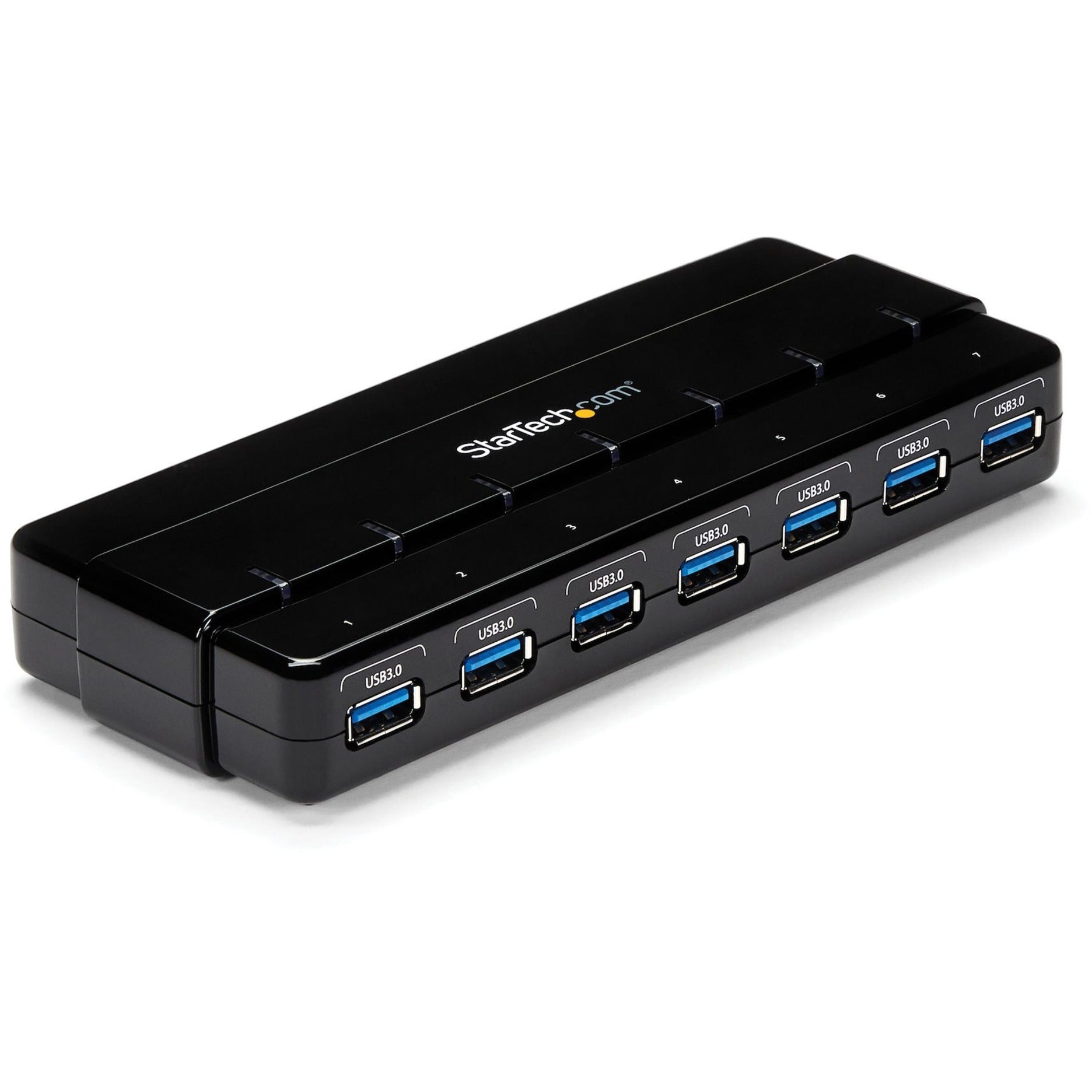 StarTech.com ST7300USB3B 7 Port SuperSpeed USB 3.0 Hub - Desktop USB Hub with Power Adapter, Black