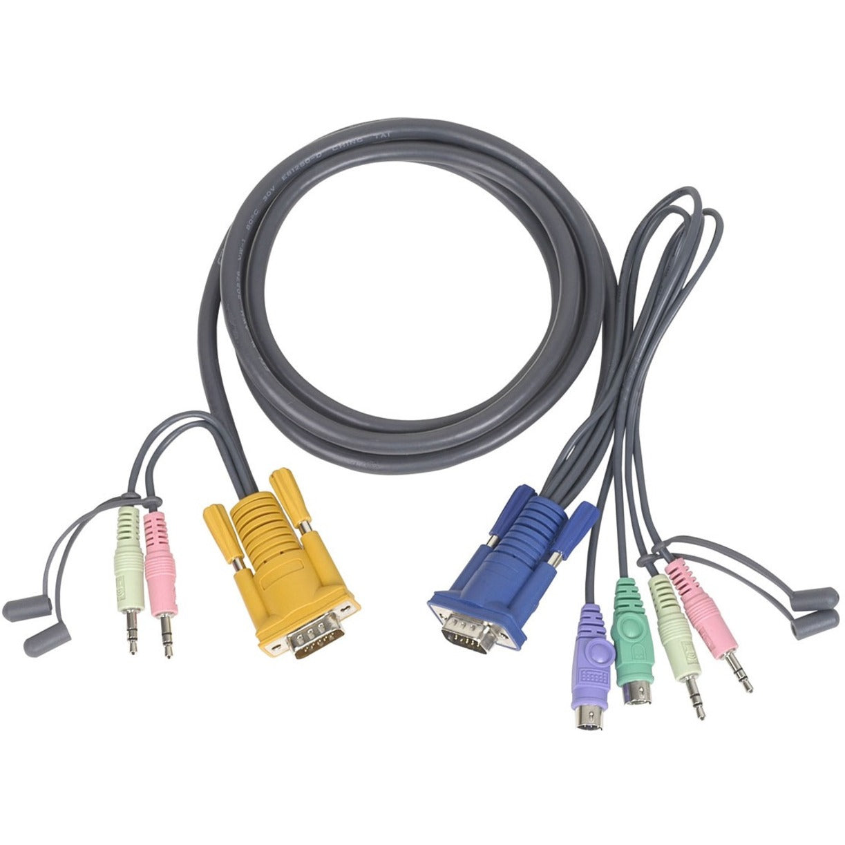 IOGEAR G2L5303P PS2 KVM Cable, 10 ft - Lifetime Warranty, Copper Conductor