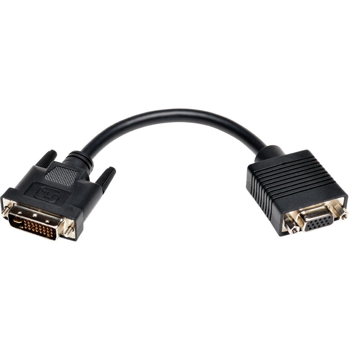 Tripp Lite P120-08N 8-in. DVI to VGA Adapter Cable, Molded, 1920 x 1200 Supported Resolution, Black