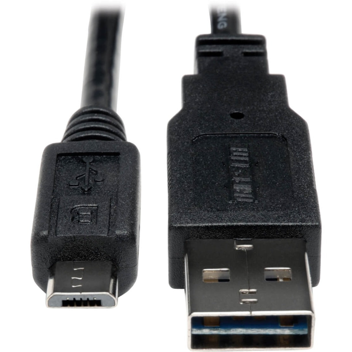 Tripp Lite UR050-001 USB Data Transfer Cable, 1 ft, Reversible, Black
