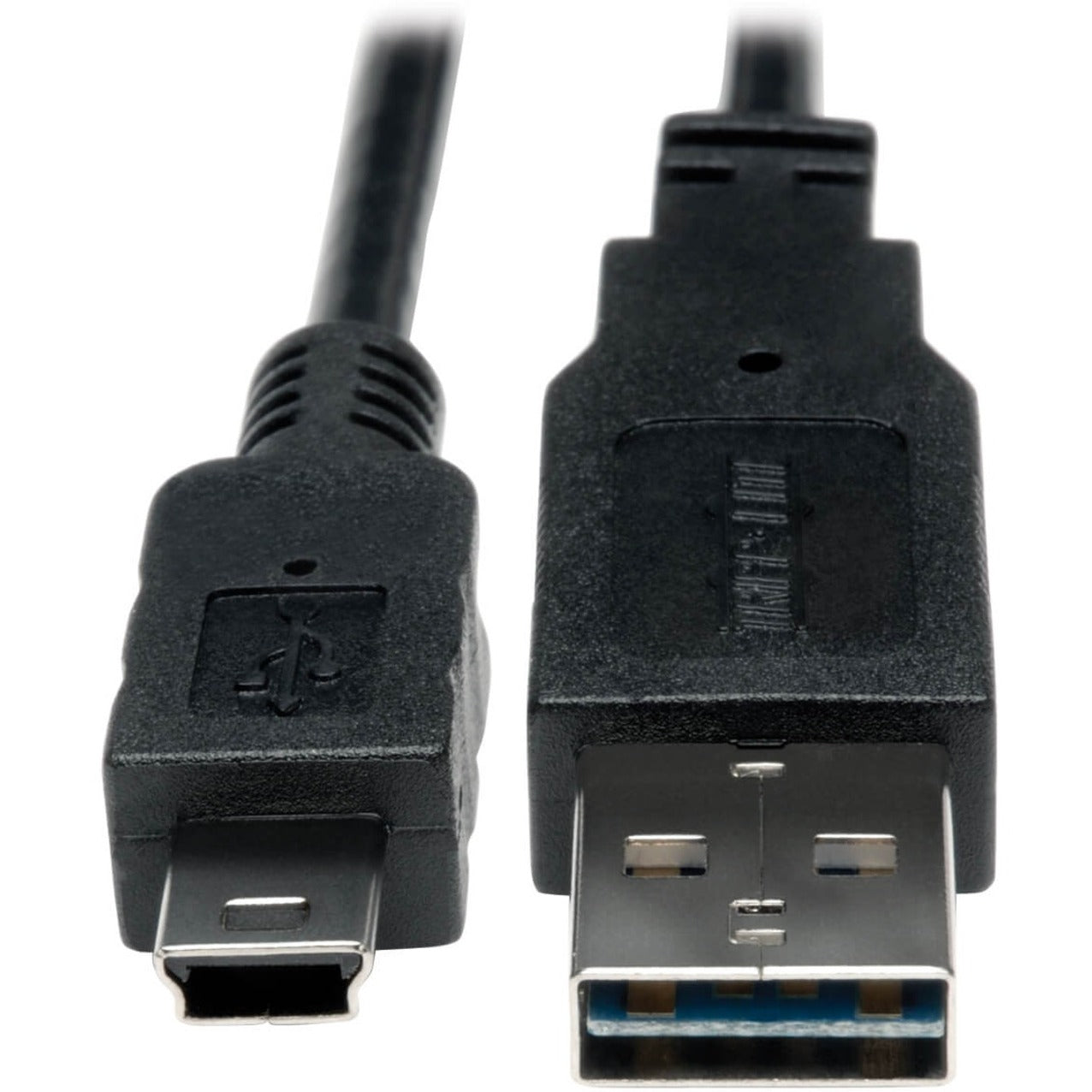 Tripp Lite UR030-001 USB Data Transfer Cable, 1 ft, Molded, Reversible, Black